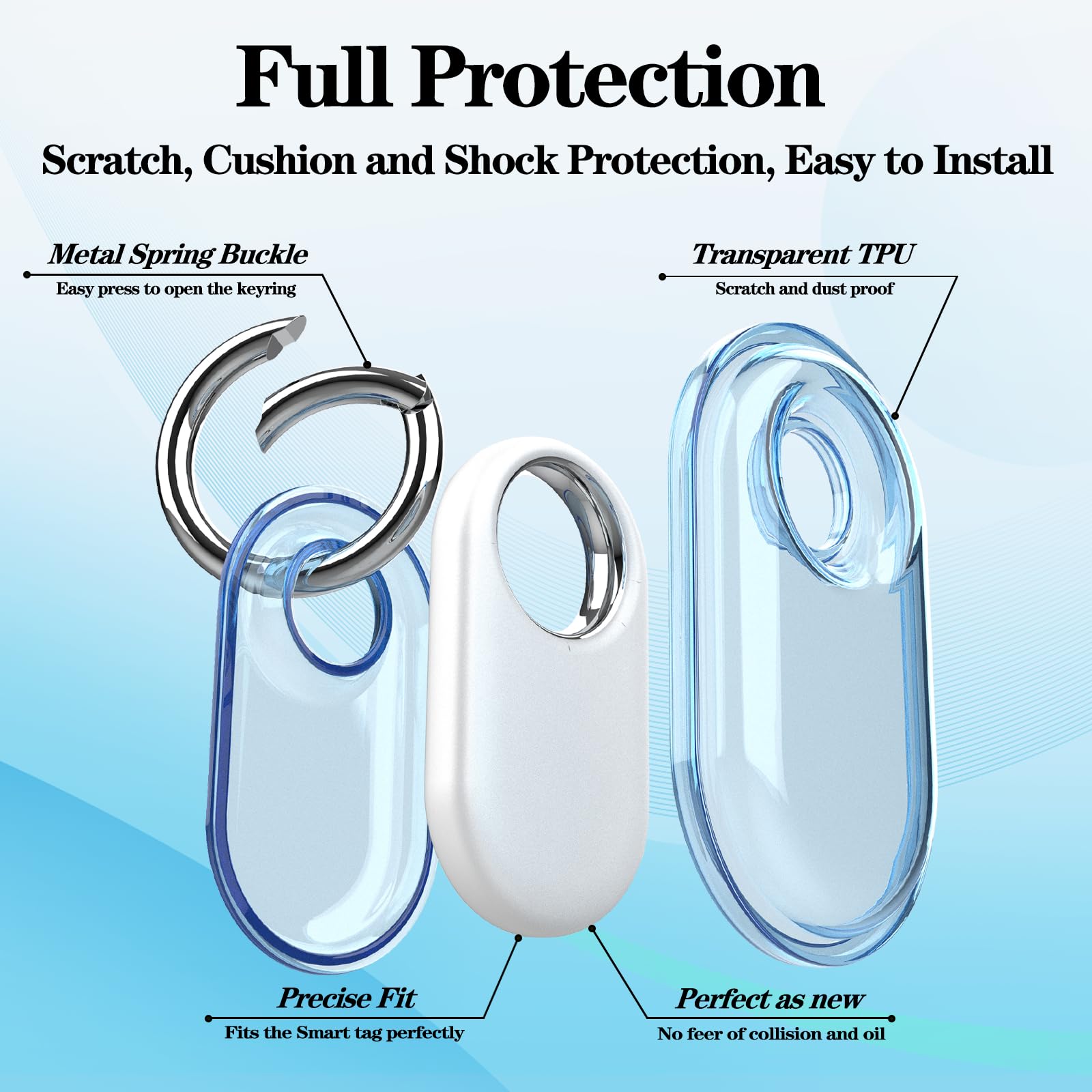2 Pack Waterproof Compatible With Samsung Galaxy Smarttag2 Holder, Tpu Gps Tracker Protective Case For Samsung Tag 2 With Keycha