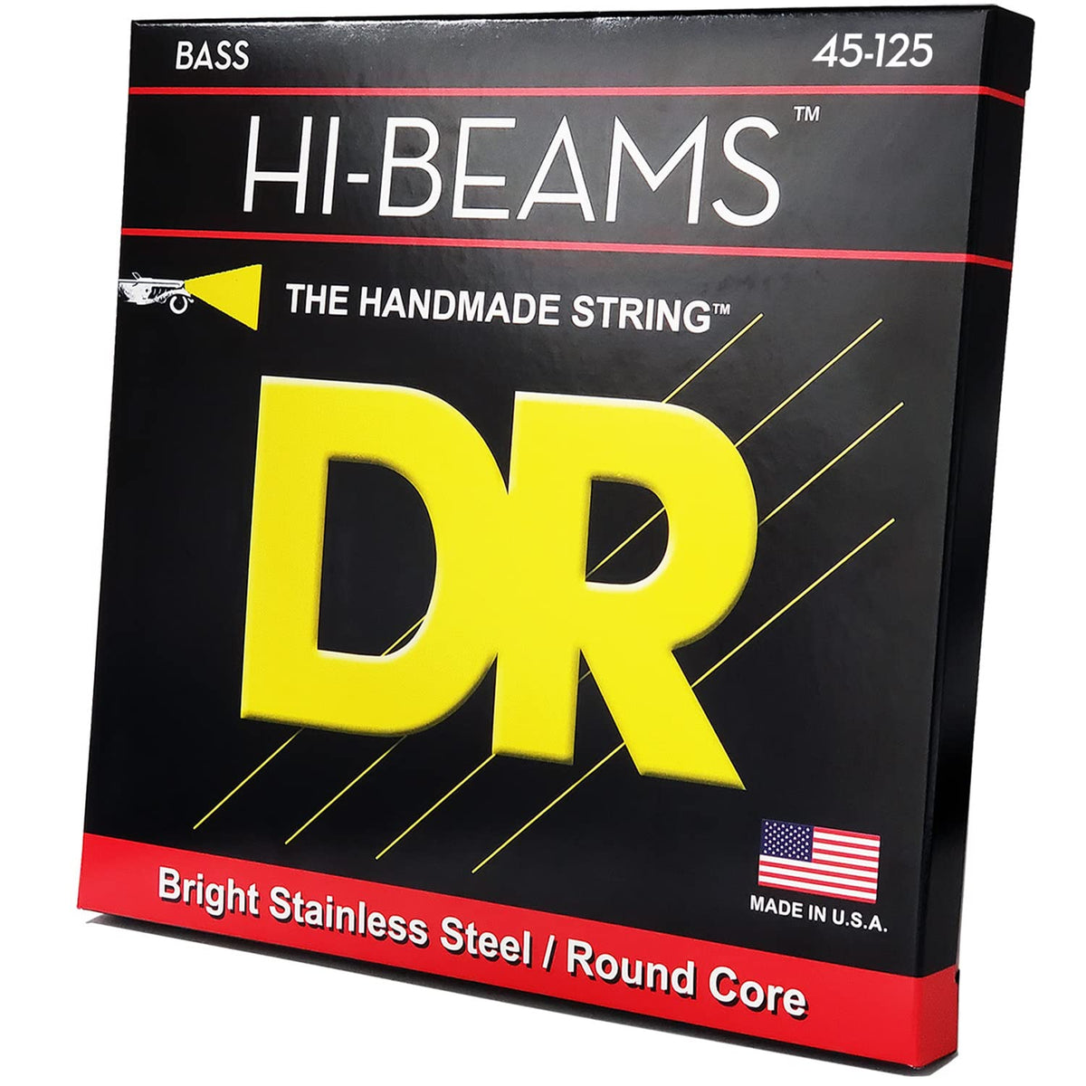 Dr Strings Stainless Steel 5 Bass Guitar Strings, 45 125, Round Core Hi Beams Acoustic (Mr5 45)