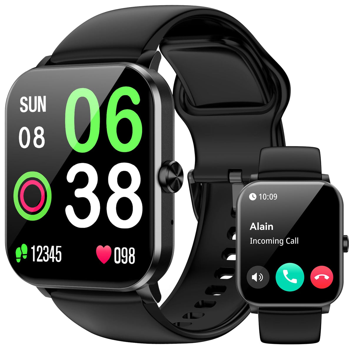 Qonbink Smart Watch, Smartwatches For Men Women, 1.85 '' Hd Fitness Tracker (Answer/Make Calls), 120+ Sport Modes, Heart Rate/Sl