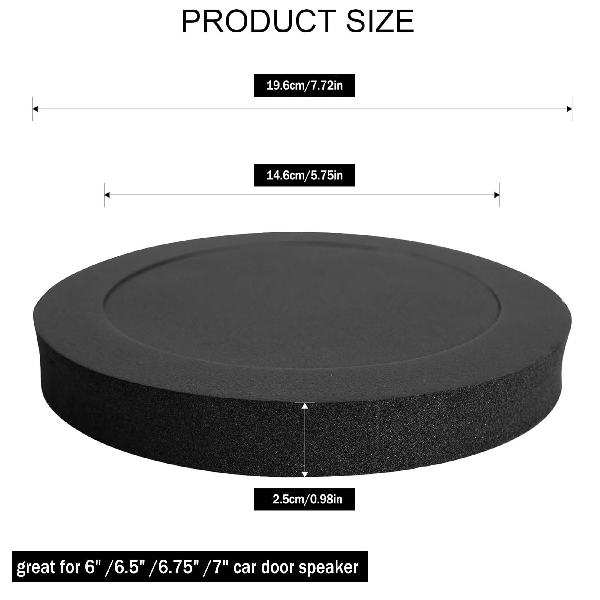 Vofono 4Pcs Speaker Fast Rings 6.5 Inch, Car Speaker Foam Baffles Enhancer System Sponge Bass Blocker Kit For 6' And 6.5' Speaker