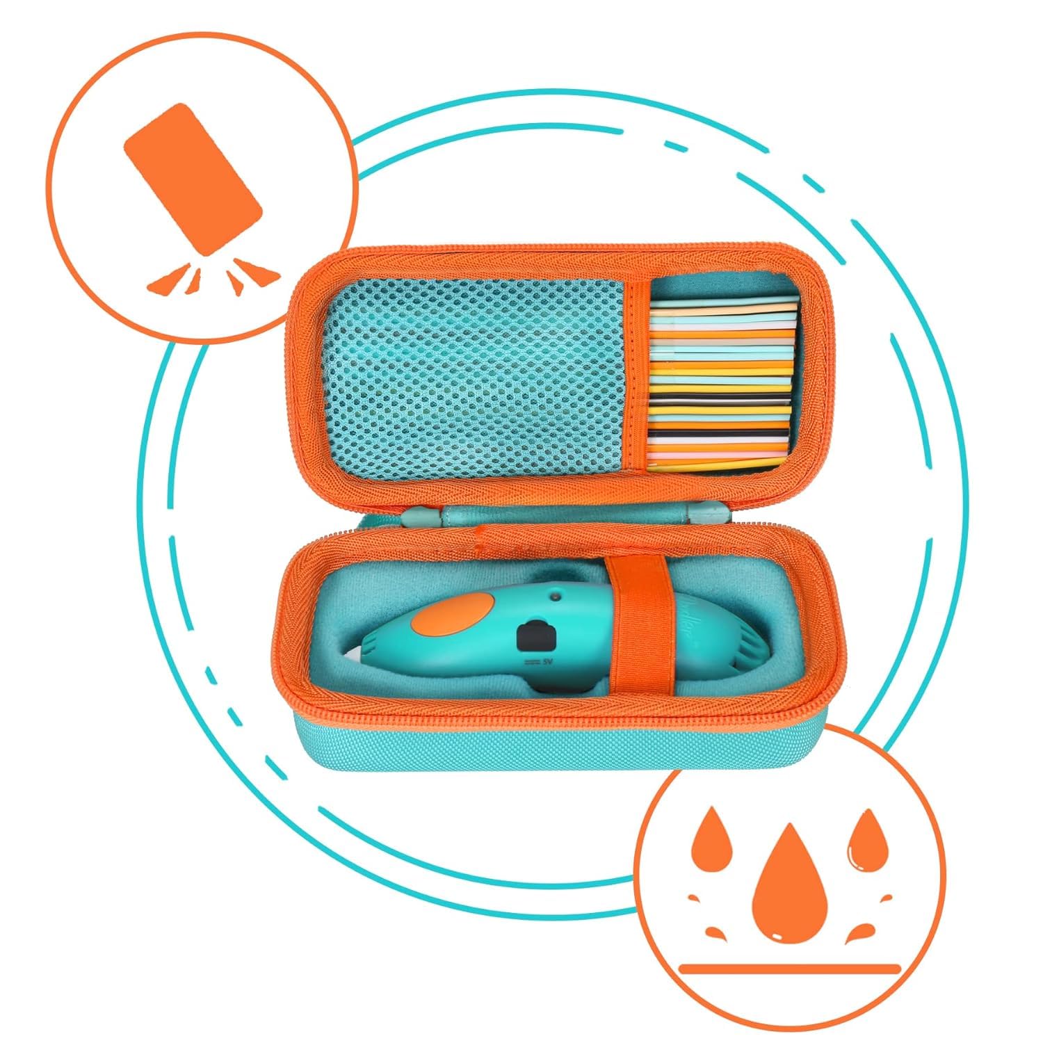 Aenllosi Storage Case Compatible With 3Doodler Start+ Essentials (2024) 3D Pen,Holders For 3D Printing Filament Refill Pack And