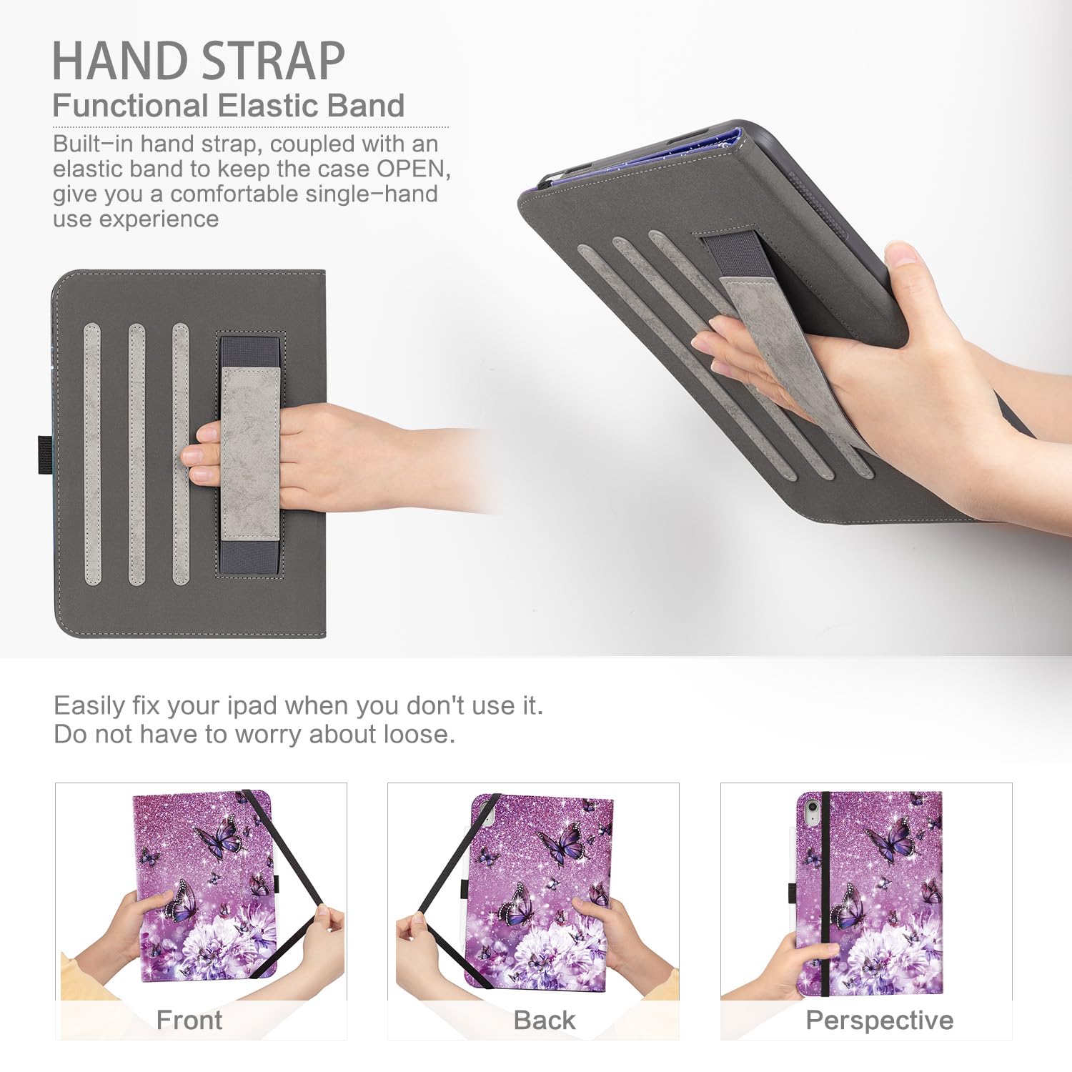 Ipad 10Th Generation Case, Ipad Case 10Th Generation With Pencil Holder Women Girls Multi Angle View Adjustable Stand Shockproof