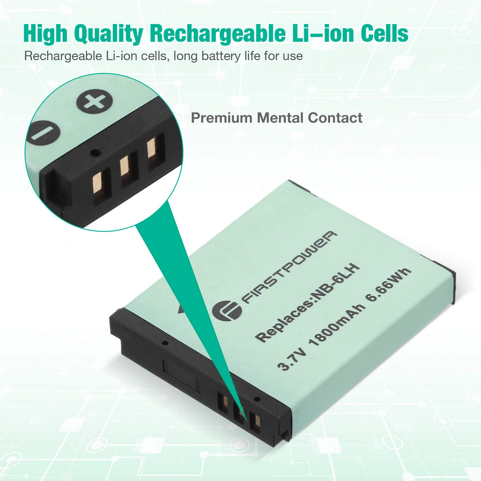 Firstpower 2 Pack Nb 6Lh / Nb 6L Batteries For Powershot S120, Sx510 Hs, Sx280 Hs, Sx500 Is, Sx700, D20, S90, D30, Elph 500, Sx2