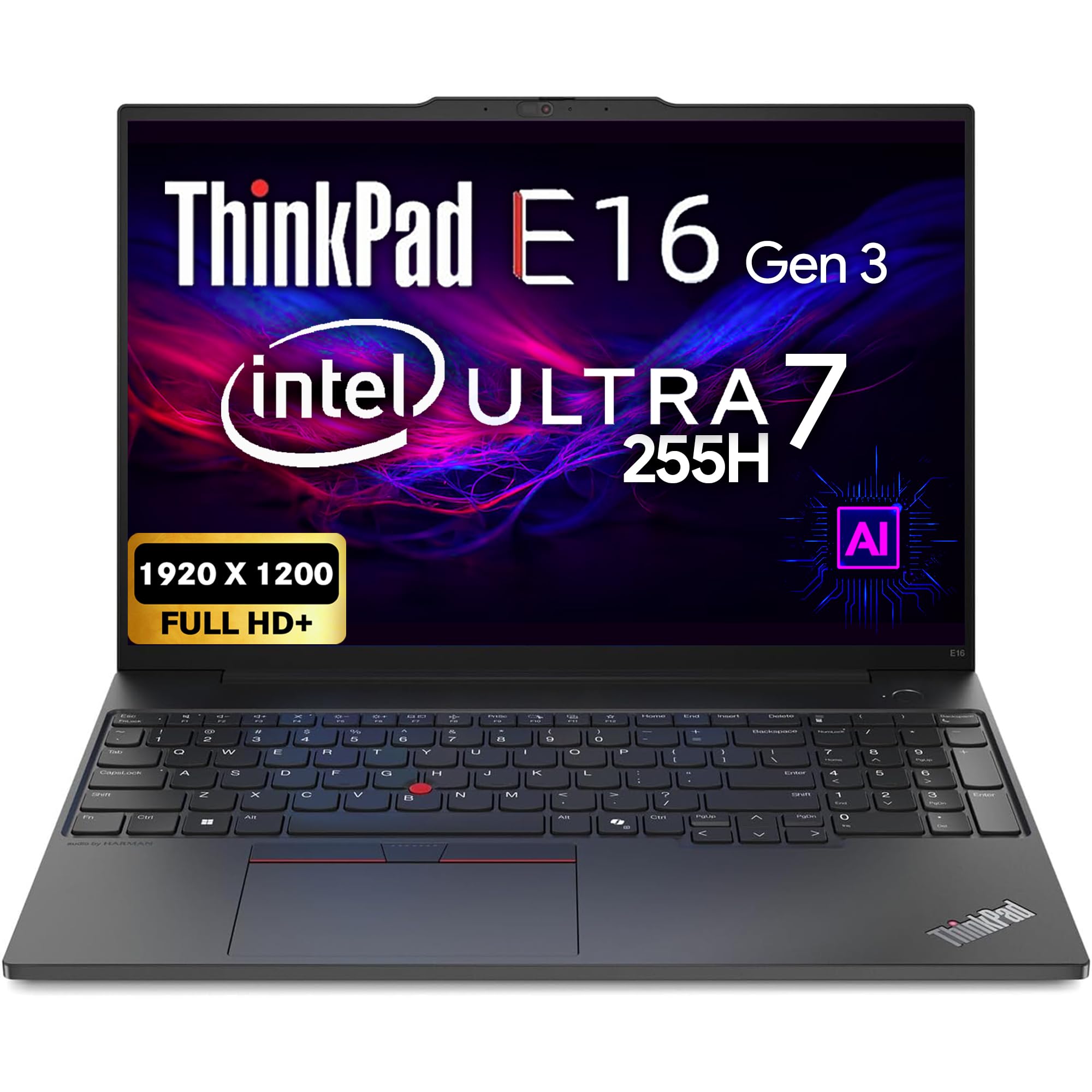 Lenovo ThinkPad E16 Gen 3, 16 FHD+ IPS Display, Intel Ultra 7 255H, 32GB DDR5 RAM, 1TB SSD PCIe, Fingerprint, Backlit Keyboard,