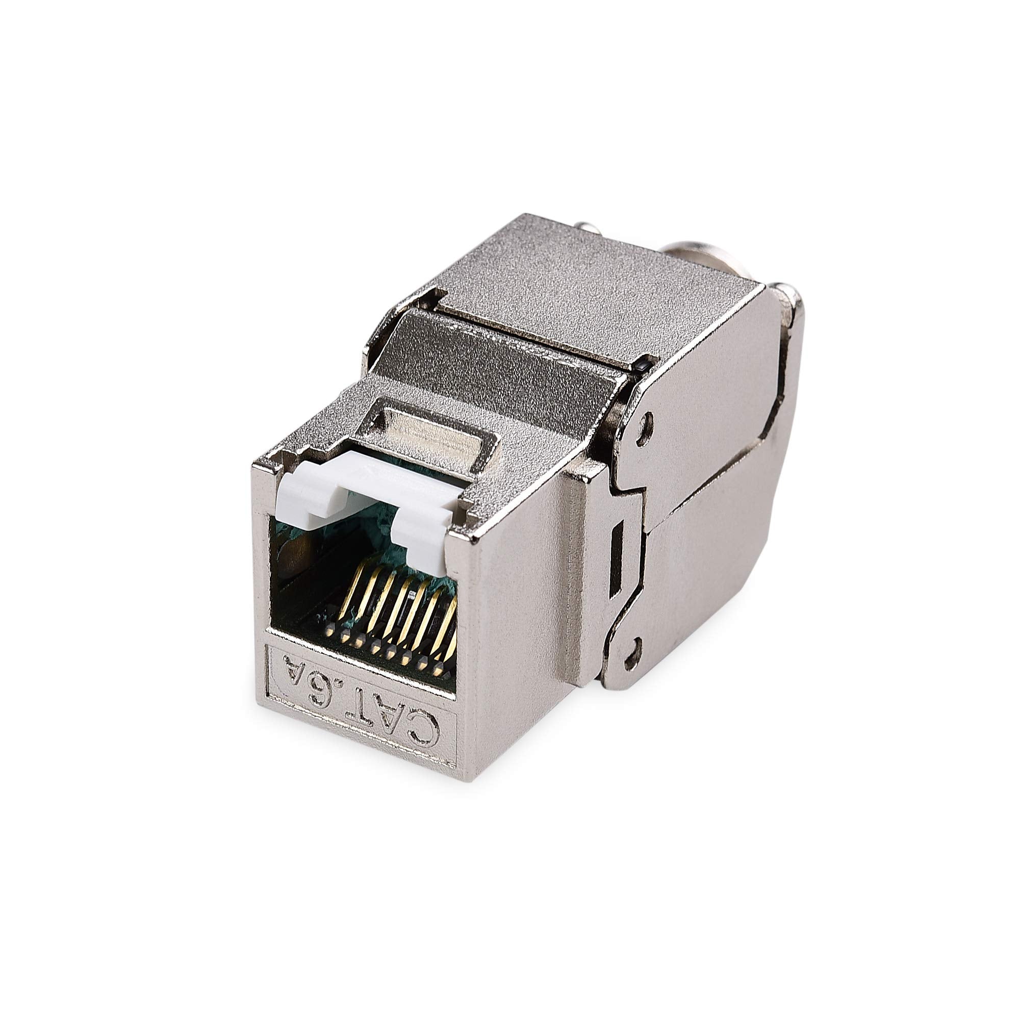 Cable Matters UL Listed 10Gbps 6 Pack RJ45 Shielded Cat6A / Cat6 Keystone Jack with Integrated Shutter