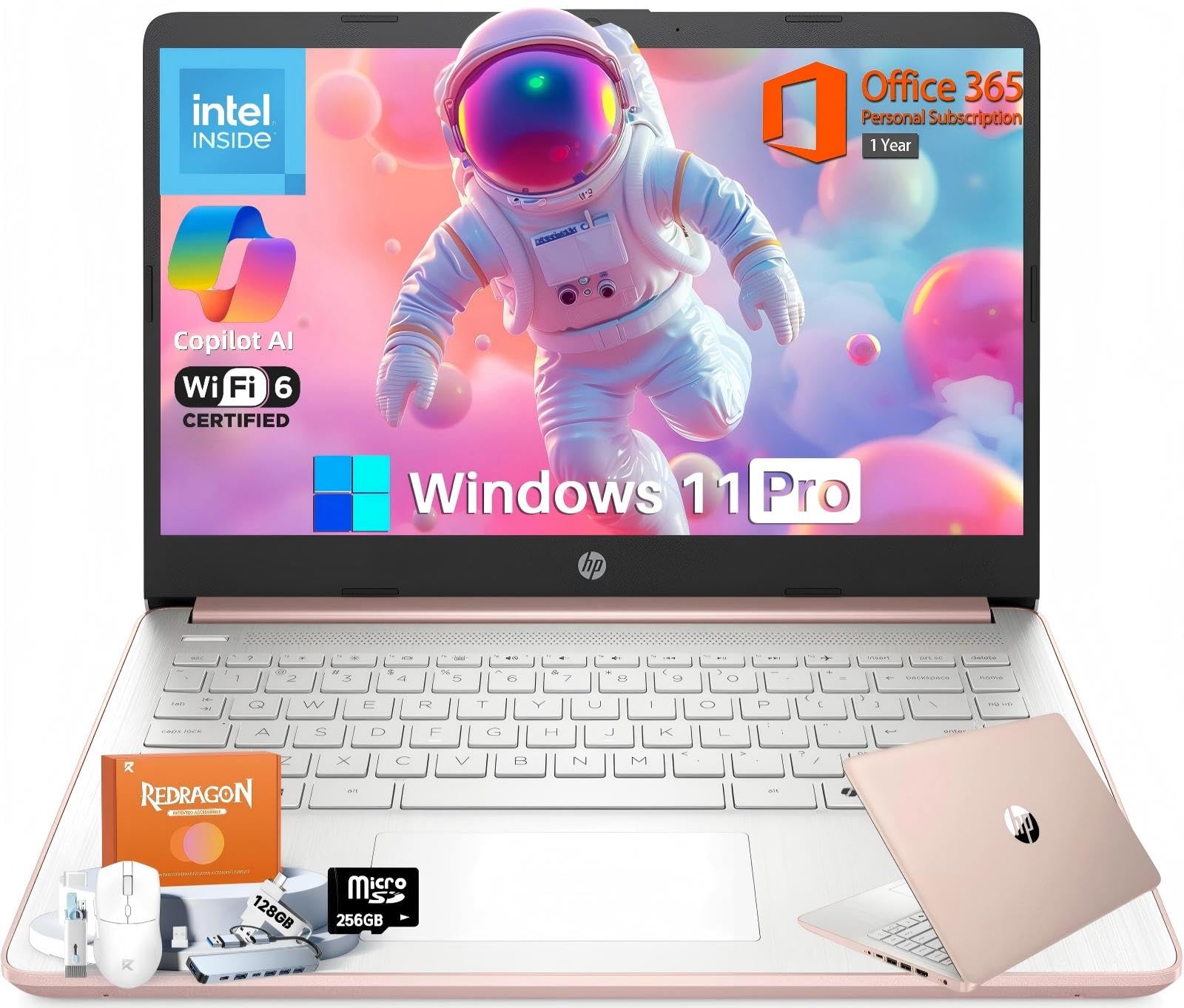 HP 2026 14 Laptop Computer Student Business, Copilot AI, Intel N150, 16GB RAM, 512 GB Storage(128GB UFS+256GB MSD+128GB UFD), 1-