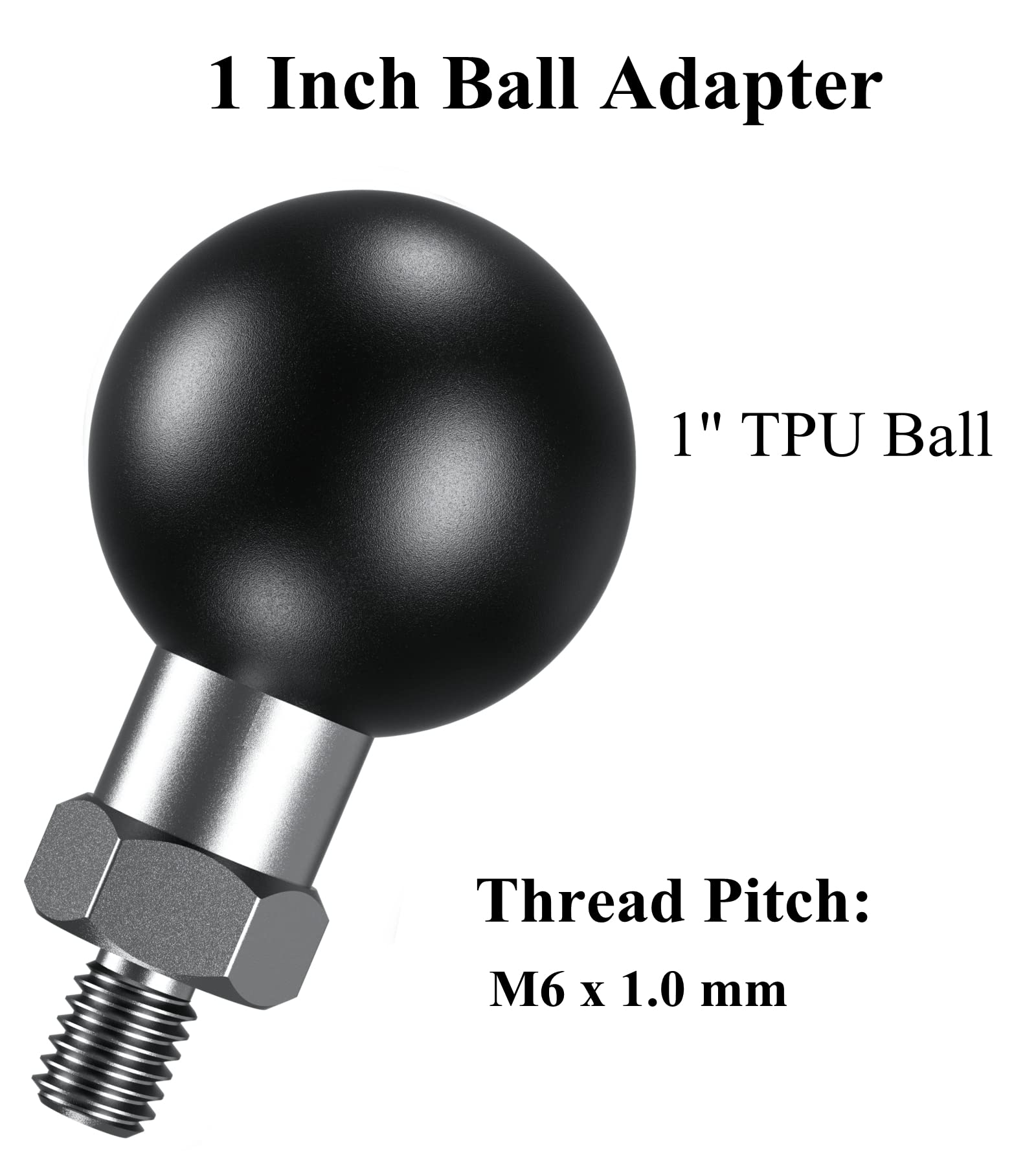 Brcovan 2 Pack, 1'' Ball Adapter With M6 X 1.0 Threaded Post Compatible With Ram Mounts B Size 1 Inch Ball Double Socket Arm