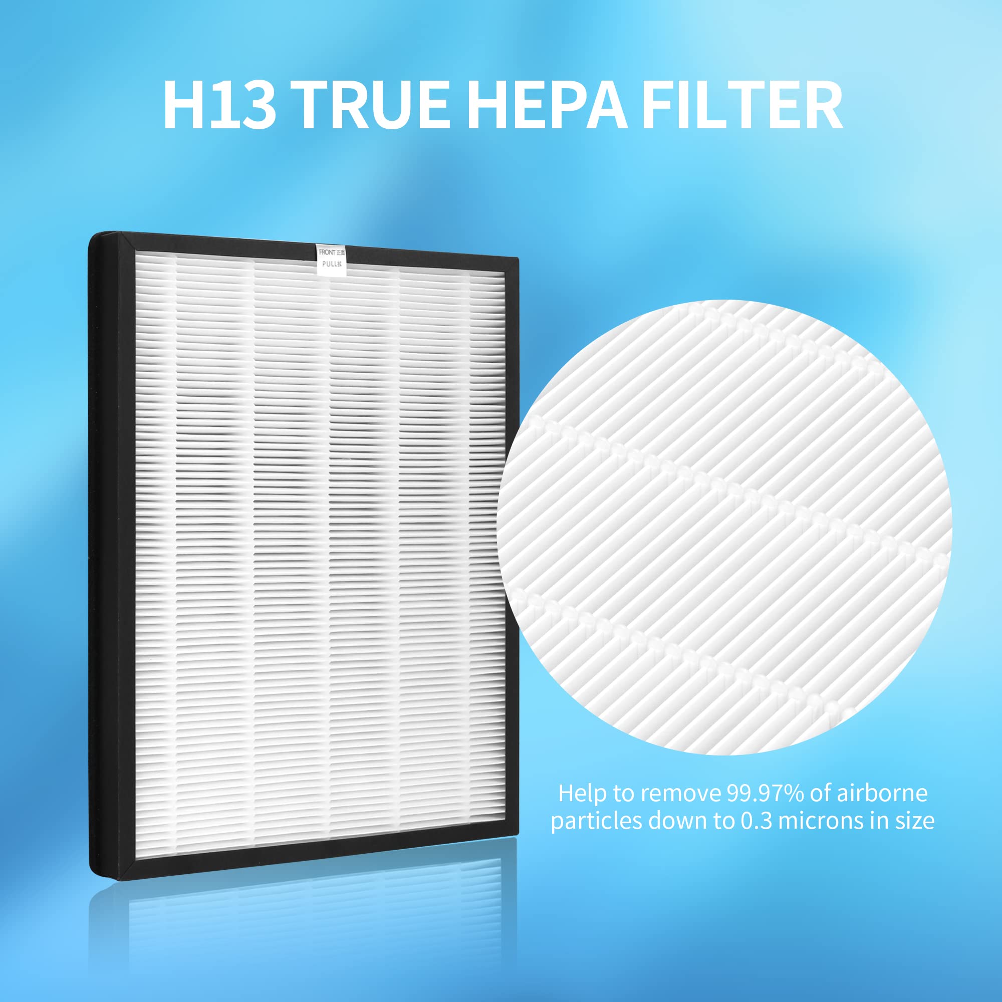 Fcfmy 4 Sets True Hepa Replacement Filters For Alexapure Breeze Ap B102 And 3049 Air Cleaner Purifier, 4 Hepa Filter And 4 Activ