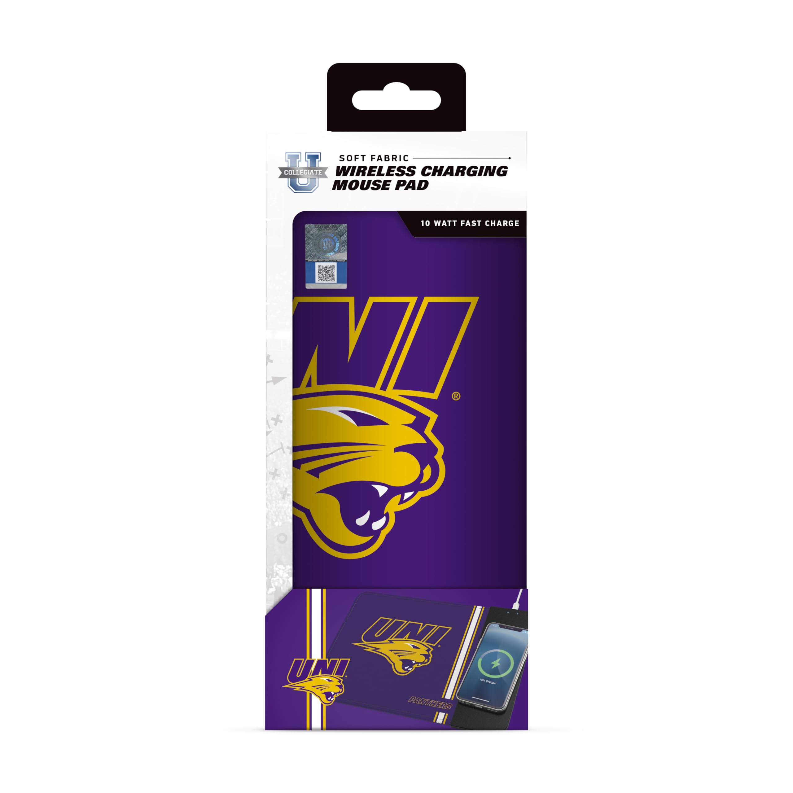 Soar Ncaa Wireless Charging Mouse Pad, Northern Iowa Panthers