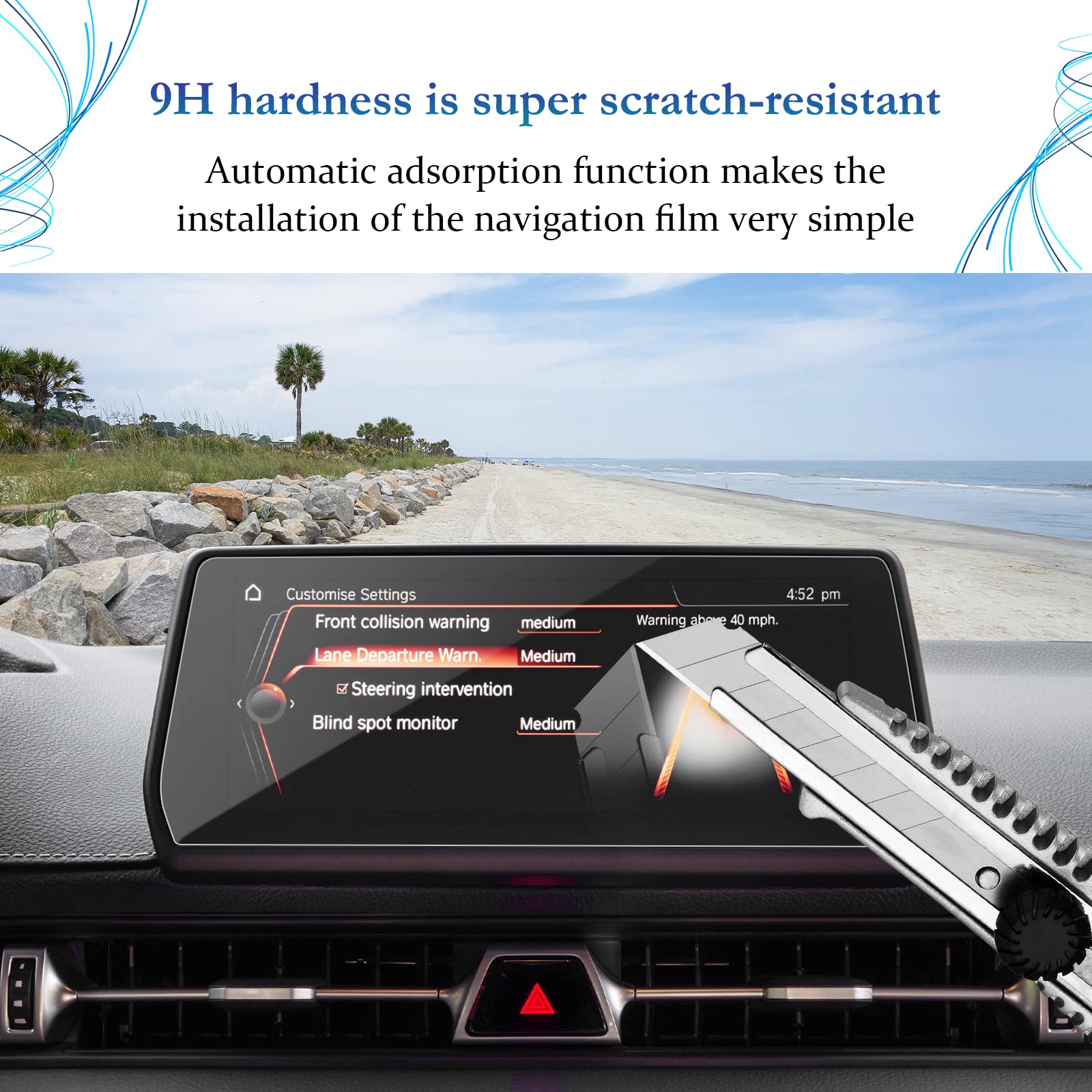 Sktu Screen Protector Foils For 2020 2024 2025 Toyota Gr Supra A90 8.8In Navigation Gr Supra Accessories Tempered Glass Scratch Resistance Hd Clear