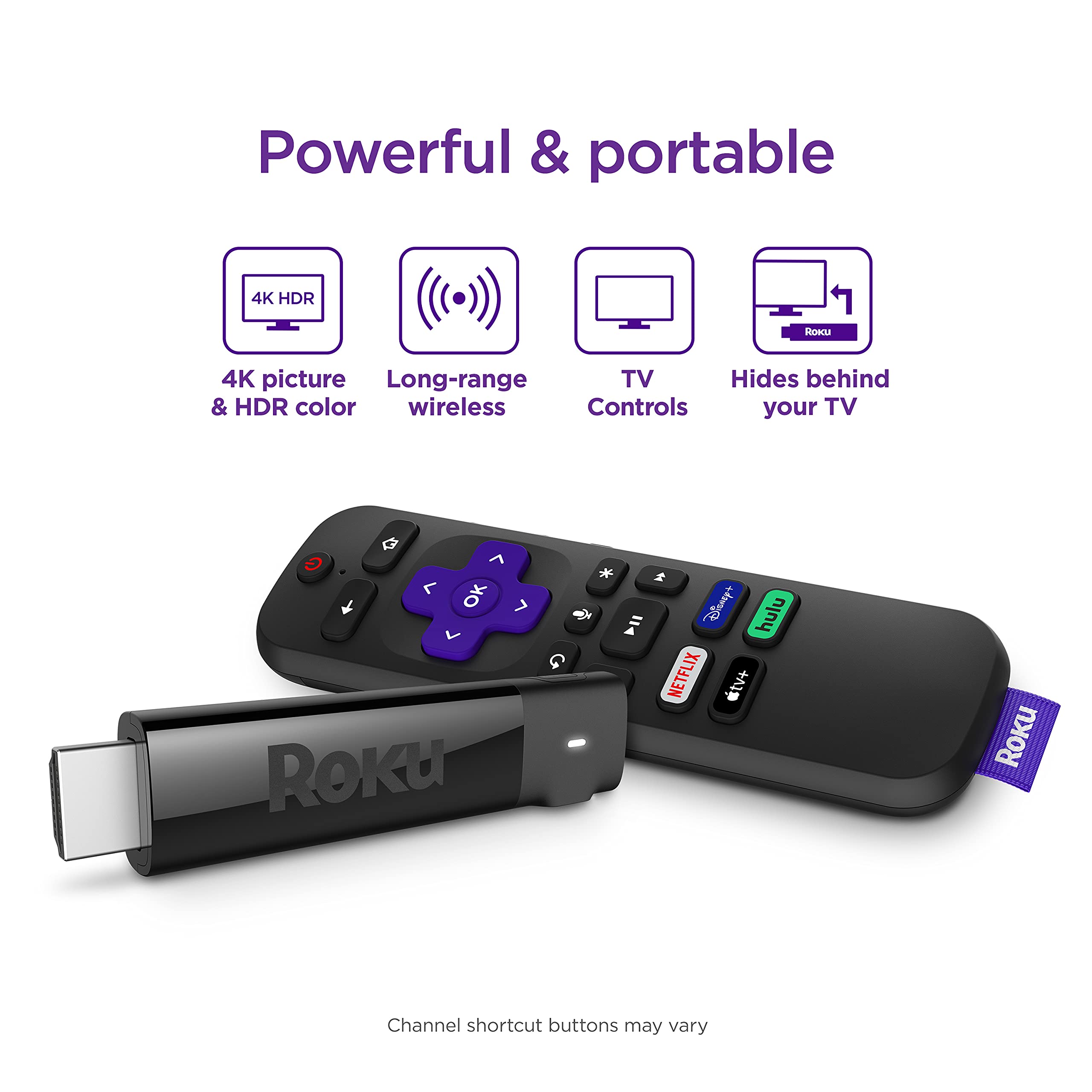 Roku Streaming Stick+ | Hd/4K/Hdr Streaming Device With Long Range Wireless And Roku Voice Remote With Tv Controls
