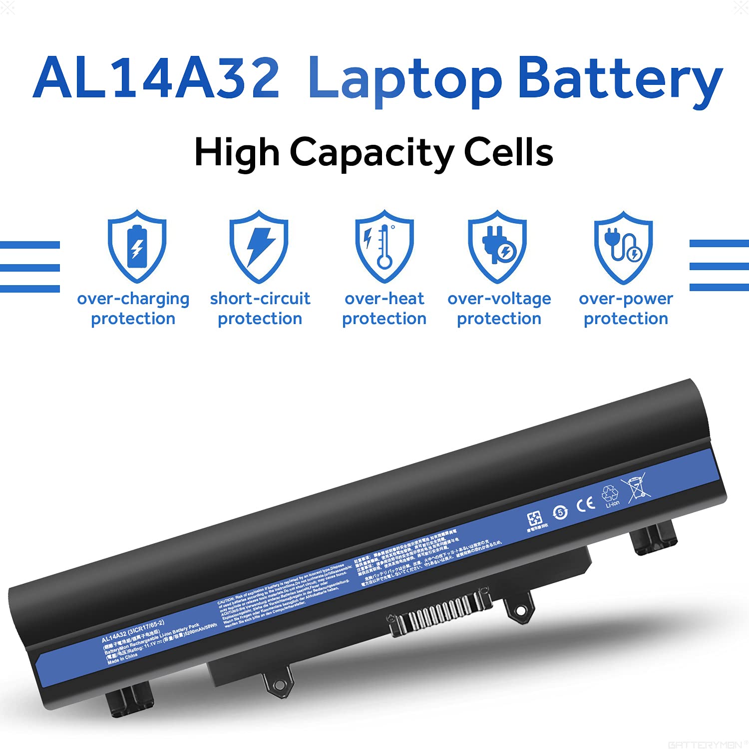 Batterymon Al14A32 Battery For Acer Aspire E5 572 E572G E5 571 E5 531 E5 511 E5 471 E5 421 V3 472 V3 572 V3 572 V3 572G Series,