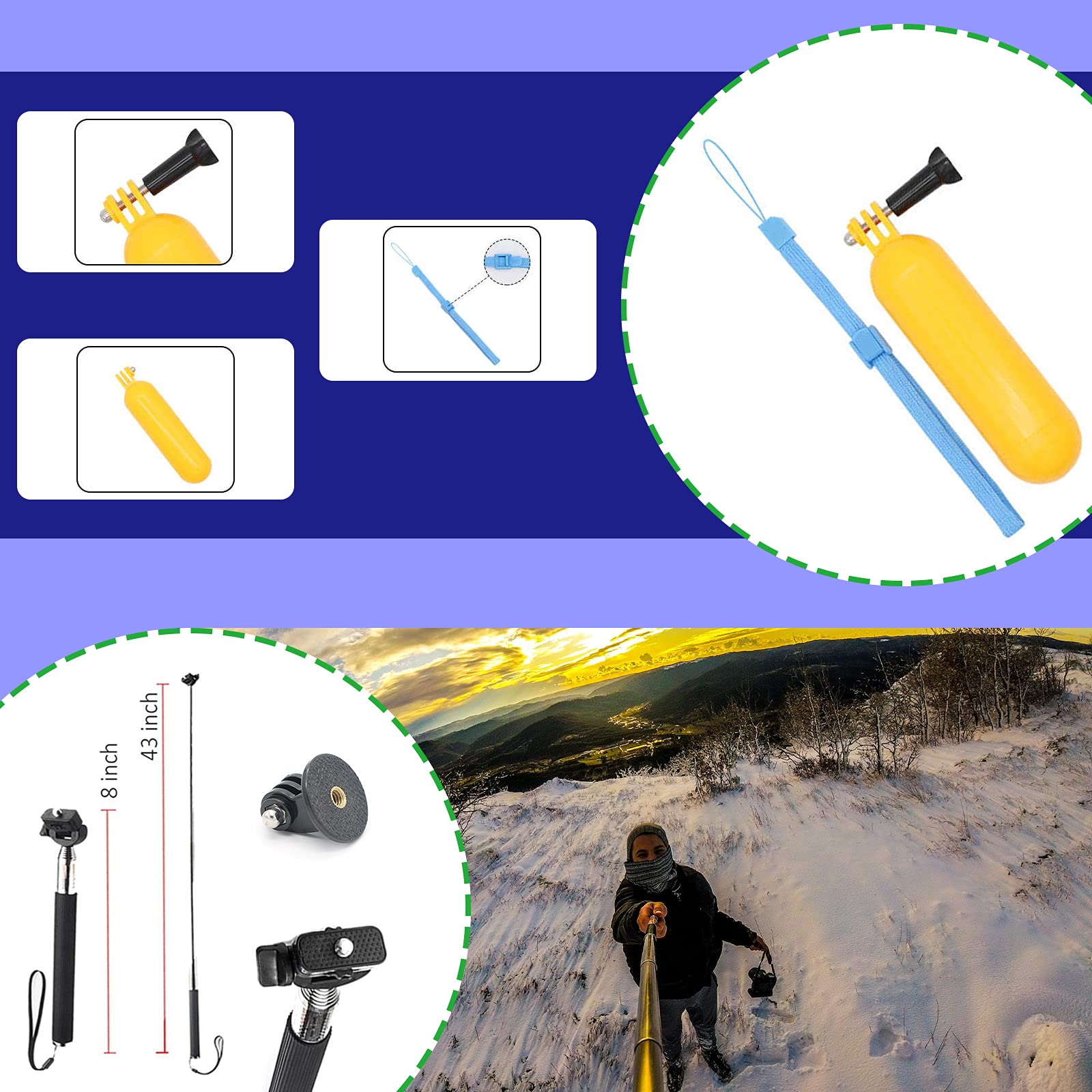 44 In 1 Action Camera Accessory Combo Kit  Compatible With Insta360 One X3,X2,One R, X,For Gopro Here 10,11