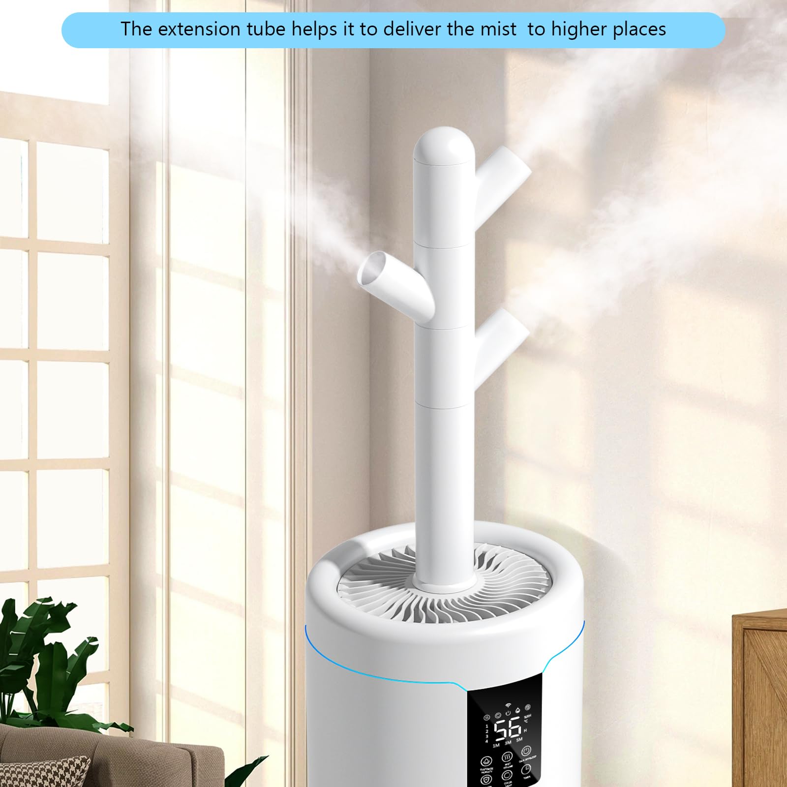 17L/4.5Gal Ultra Large Humidifiers For Bedroom 2000 Sq Ft, Quiet Humidifiers For Large Room, Tower Humidifier With 4 Mist Mode &