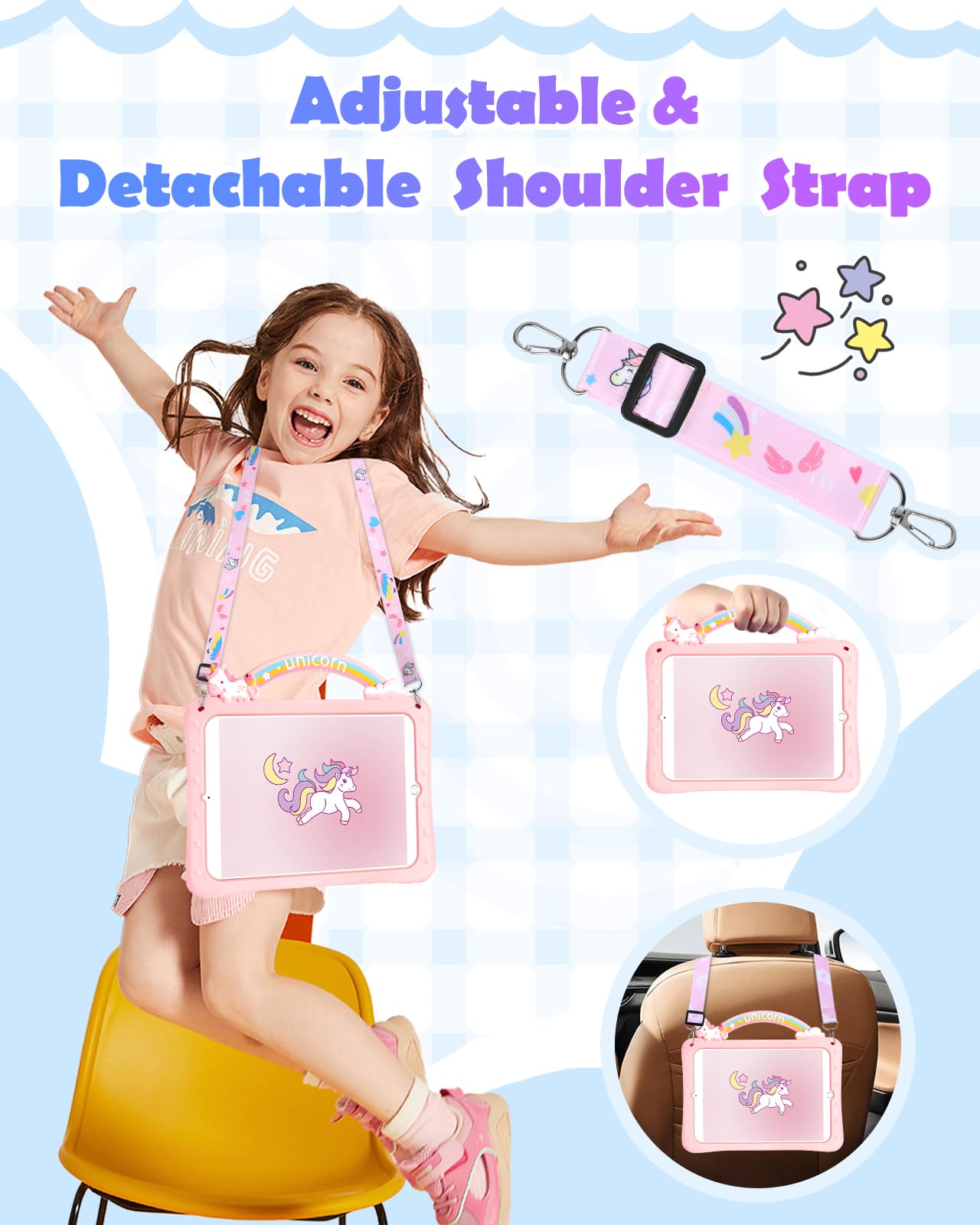 Wazzasoft For Ipad Mini 1/2/3 Case 7.9 Inch For Girls Cute Girly Cartoon Kawaii Pretty 3D Design Cover With Stand & Strap Unique