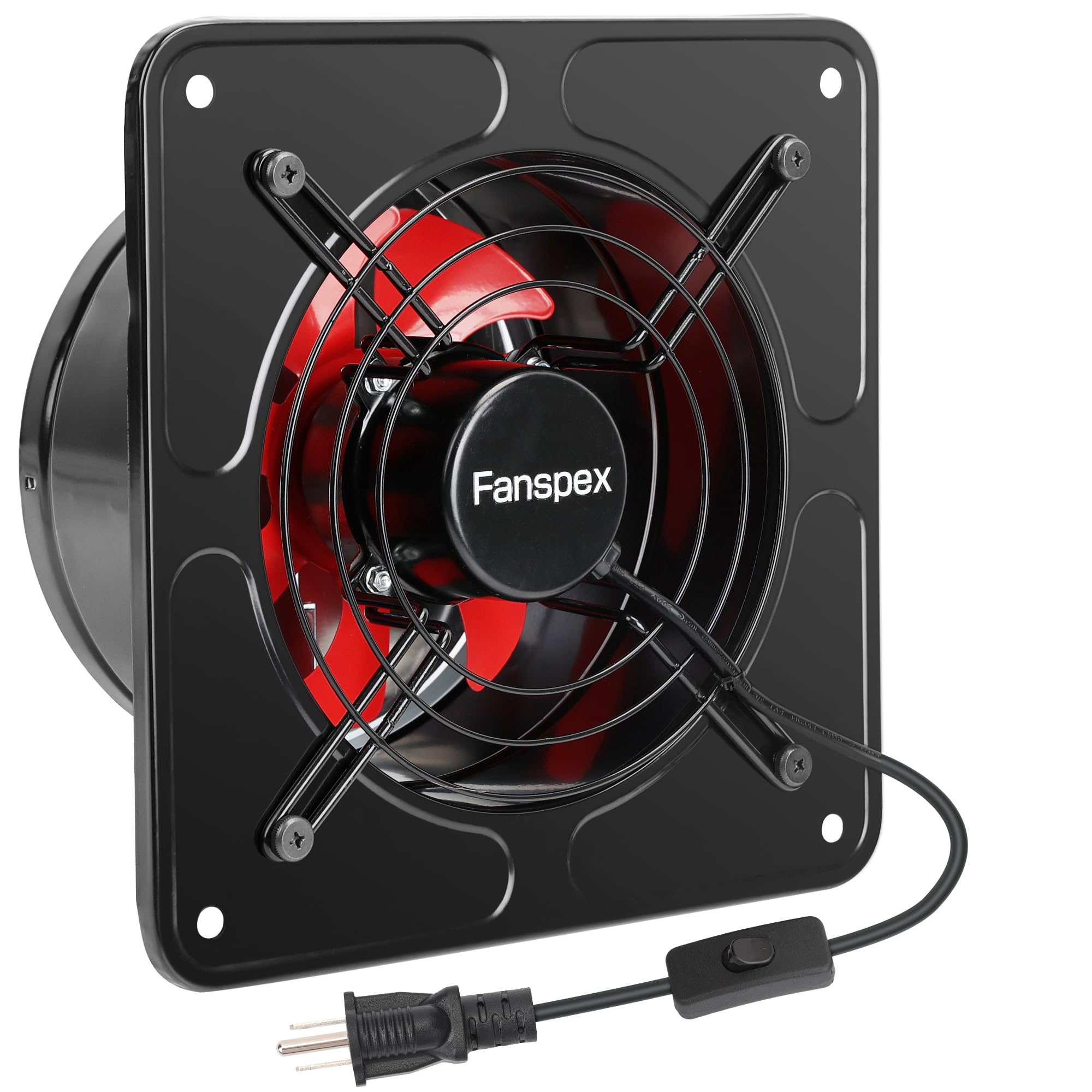 Fanspex 10'' Exhaust Fan For Kitchen, Wall Mount Household Ventilation Fans For Workshop Attic Garage Shed Greenhouse Barn, 62W