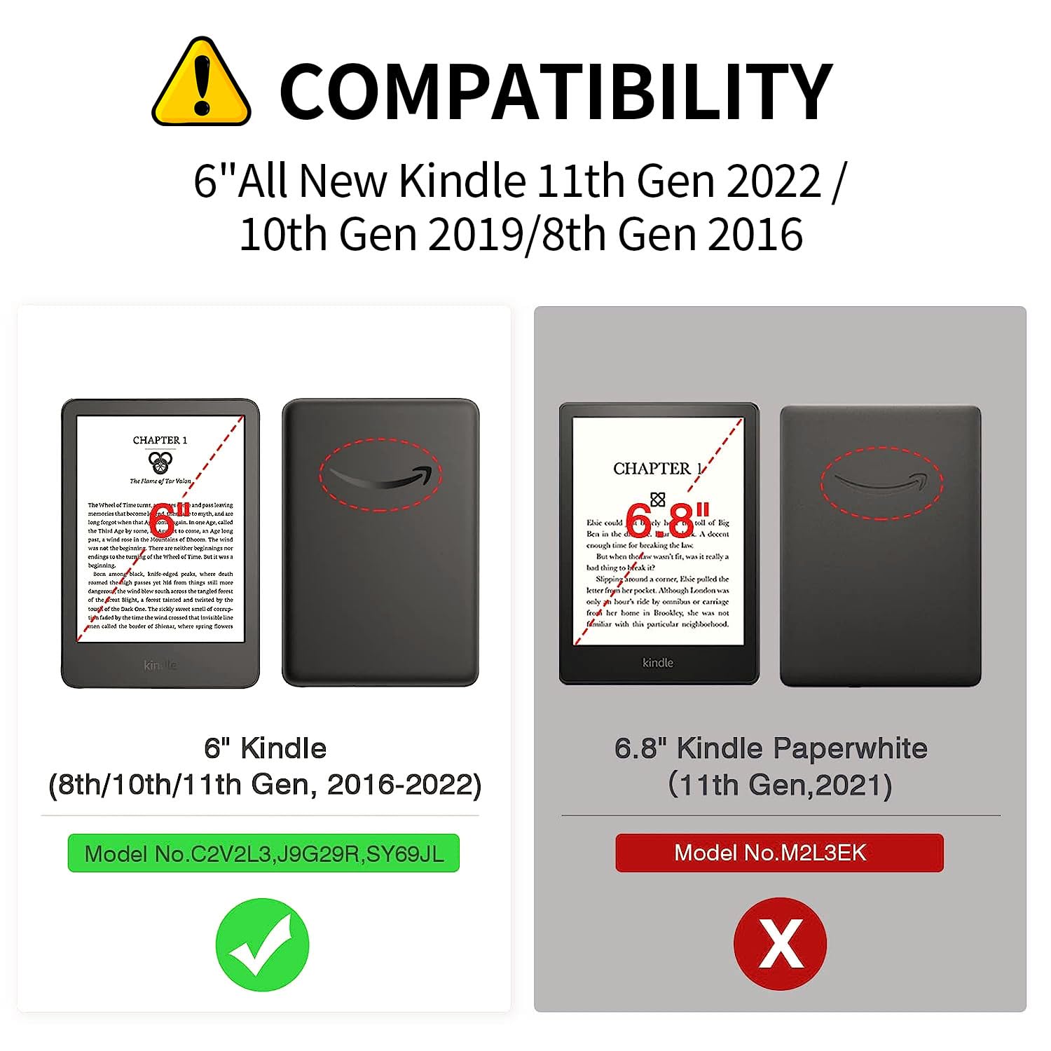 Qindaiwen Case For All New 6'' Basic Kindle 2022 Release (11Th Generation), Multiple Angle, Pu Leather Slim Folio Stand Smart Co