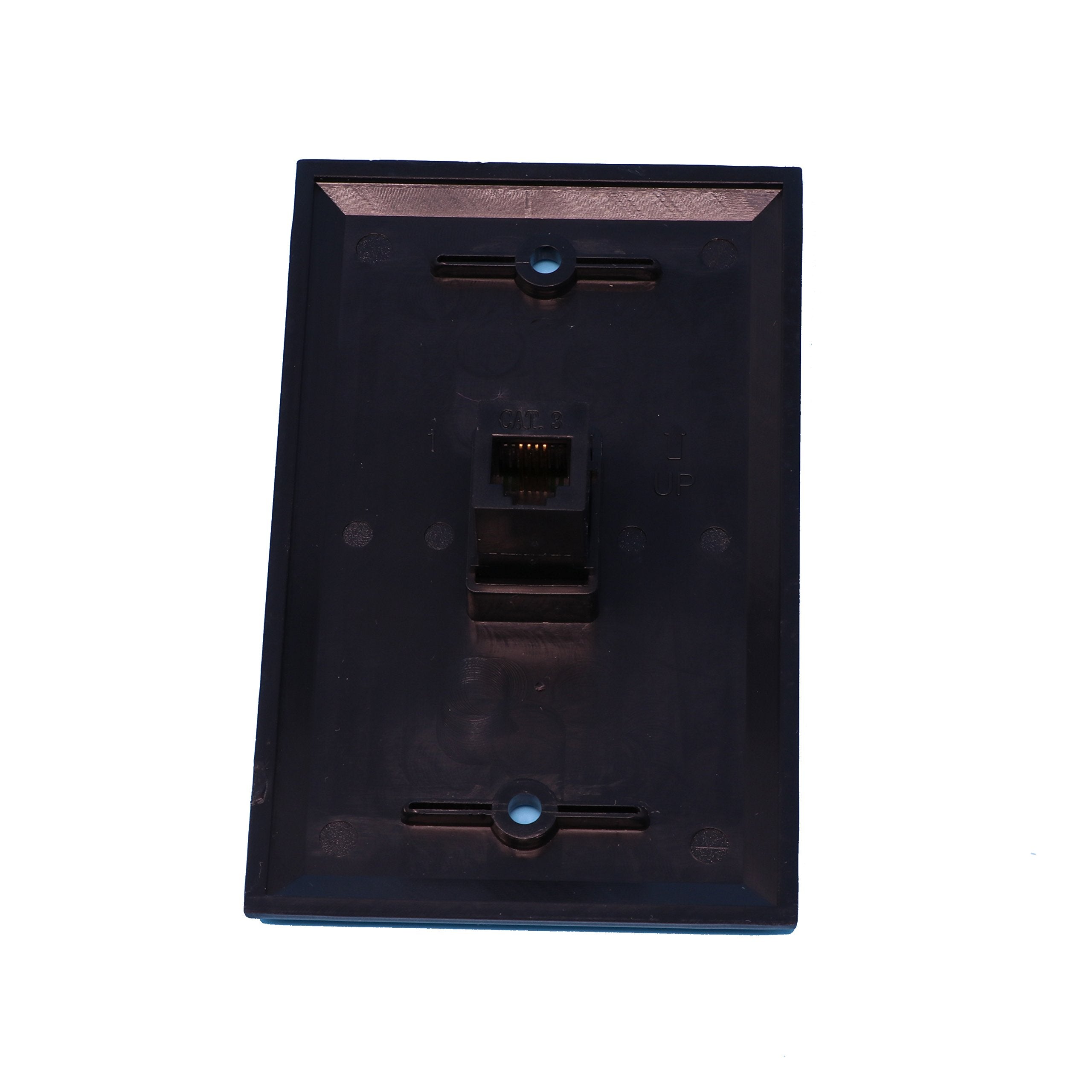 Riteav Rj11/12 Phone Black Wall Plate 1 Gang Flat Black