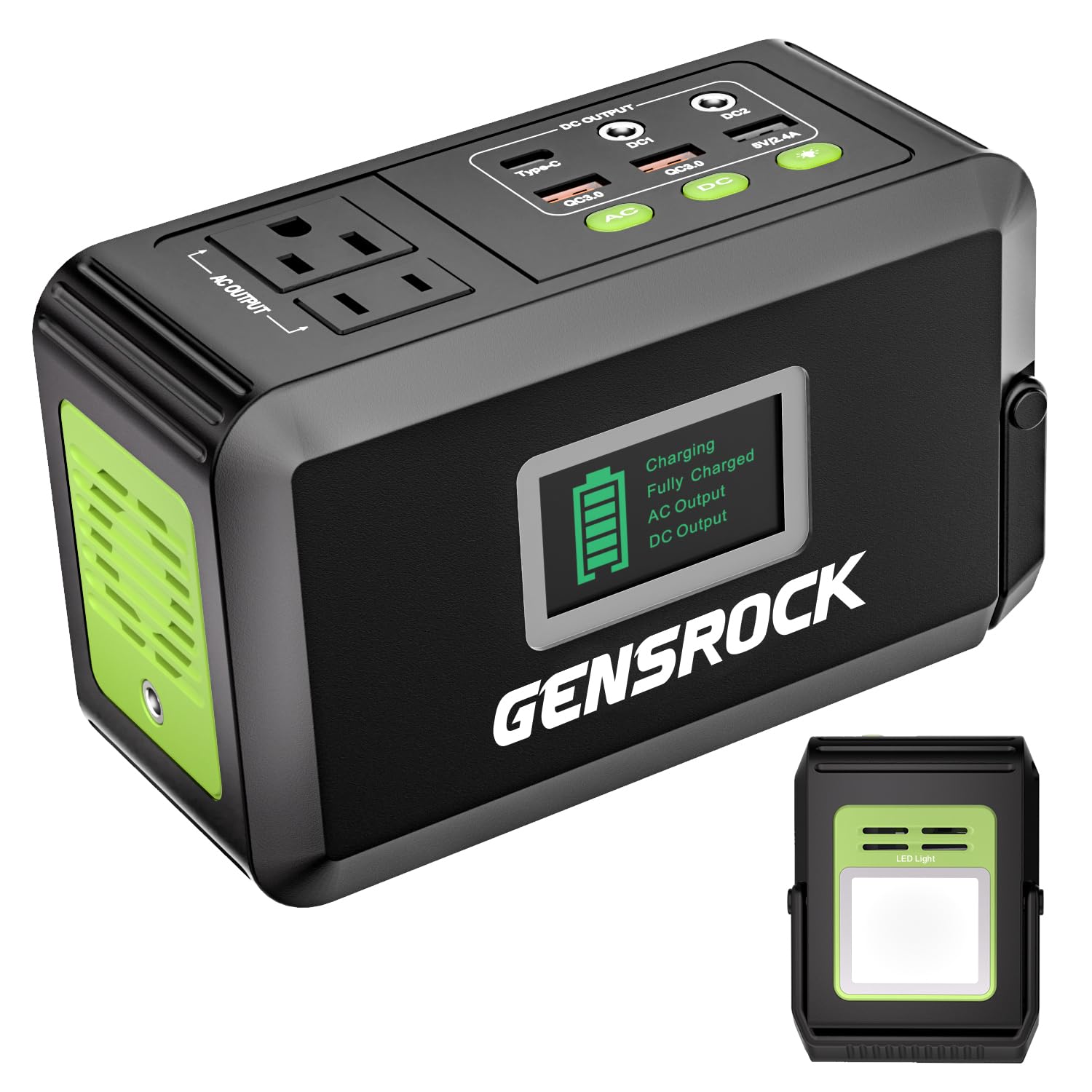 GENSROCK Portable Power Bank, 24,000mAh Portable Laptop Charger with 150W Peak AC Outlet, 8-Port Compatible with iPhone Series, 