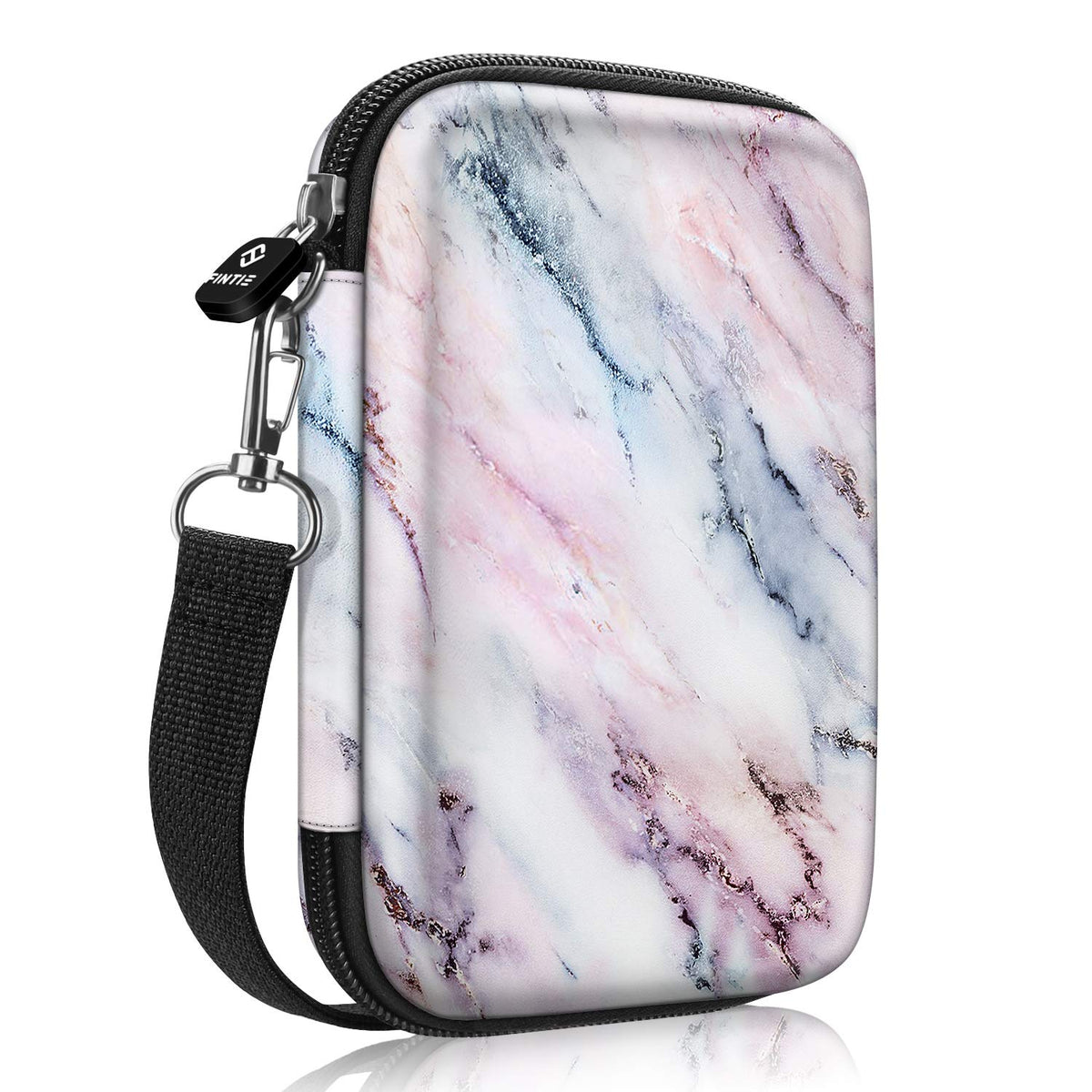 Fintie Case for Fujifilm Instax Mini Link 3 / Link 2 Printer, HP Sprocket Select/Plus, Canon Ivy CLIQ 2/CLIQ+2 Instant Camera Printer - Shockproof Hard Shell Carrying Case, Marble Pink