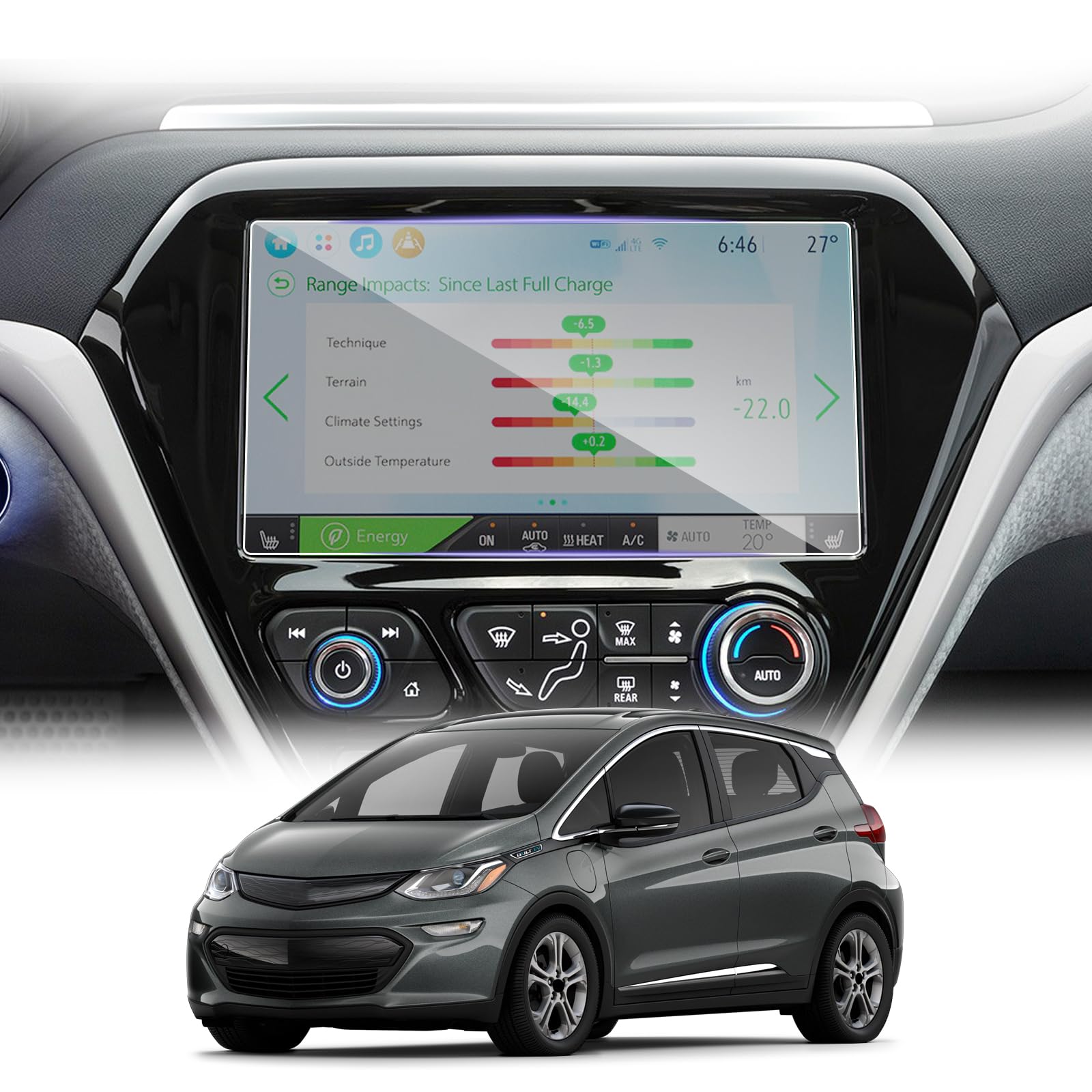 Luwu For Chevrolet Bolt Ev Screen Protector 10.2 Inch 2017 2024 Chevrolet Bolt Ev Touchscreen 2023 2024 Chevrolet Bolt Accessories Infotainment Display Bolt Ev 1Lt/2Lt Screen Protector Foils Tempered