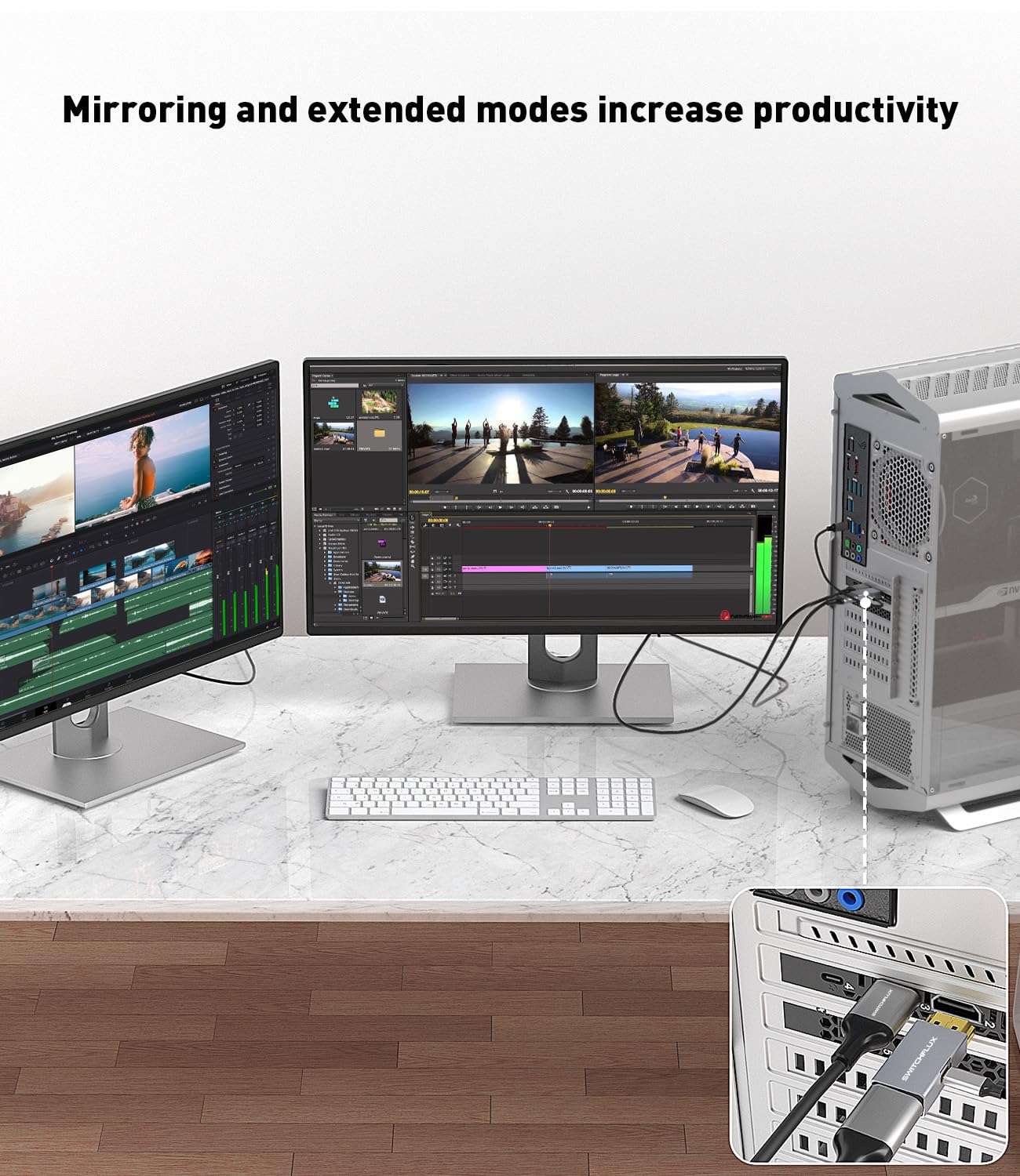 Switchflux Hdmi To Displayport Adapter [1 Pack], 4K@60Hz Hdmi To Displayport Converter, Aluminium Hdmi Male To Dp Female Adapter