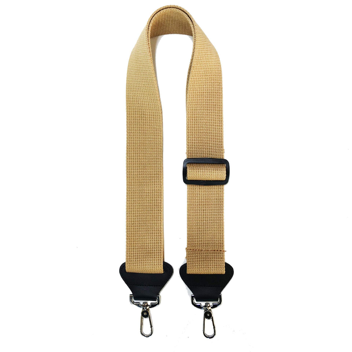 Moonembassy Banjo Strap With Leather Ends And Metal Clips,2'' Wide,Adjustable (Beige)