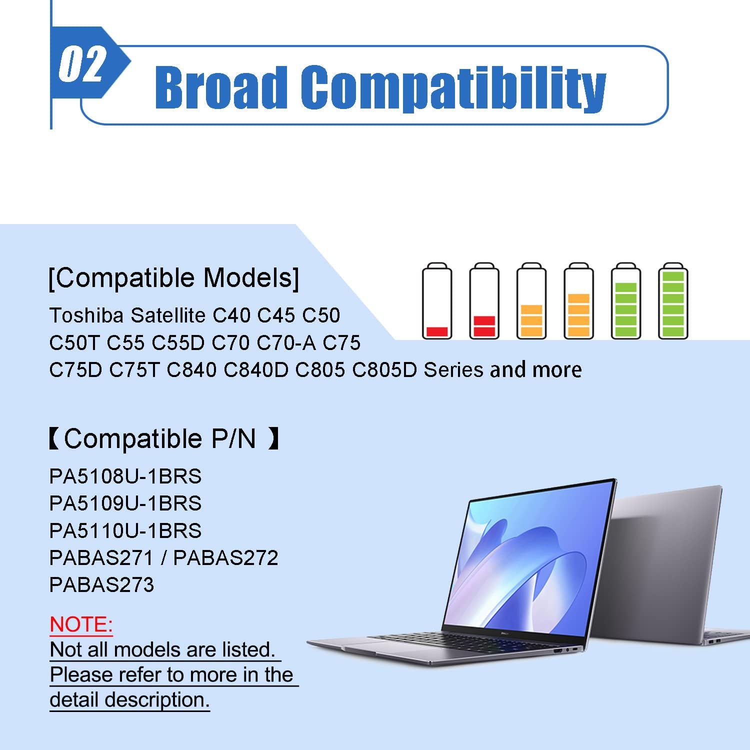 Dentsing Pa5109U 1Brs Laptop Battery Replace For Toshiba Satellite C40 C45 C50 C50T C55 C55D C70 C70 A C75 C75D C75T C840 C840D