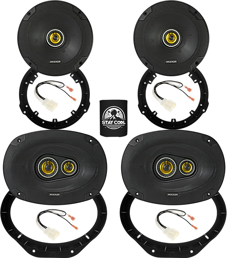 KICKER Speakers 6.5 & 6X9 inch for Ford F-150 2015-2024 Upgrade Kit - 2 Pairs of CS Series with Adapters and Harness, Car Audio 