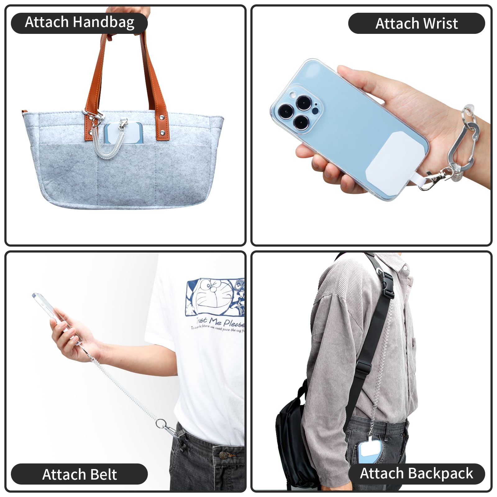 Hotemia Phone Tether Lanyard Anti Theft Phone Strap With Carabiner Anti-Drop Outdoor Skiing Hiking Cycling Fishing Climbing Fit