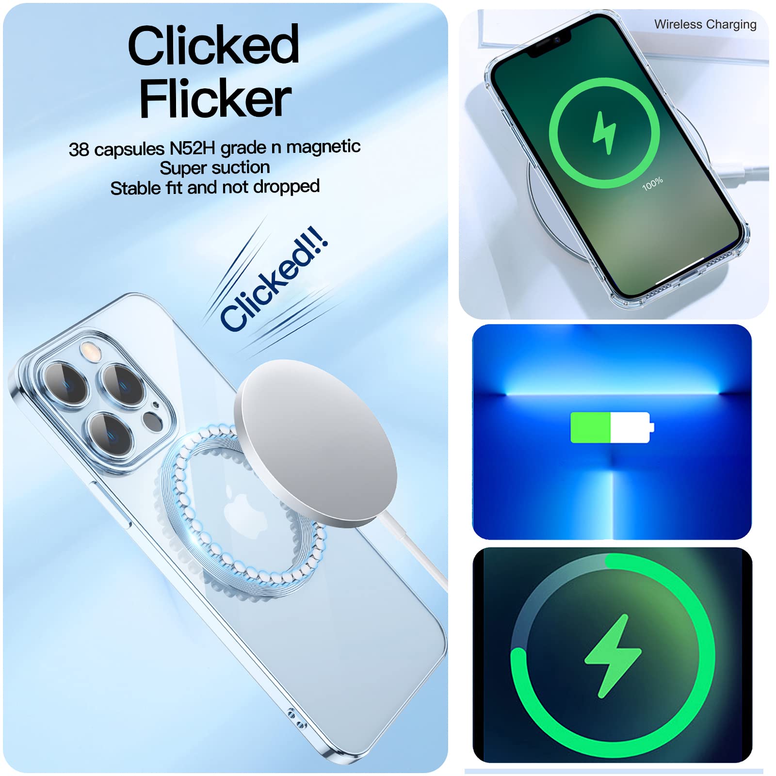 Mgqiling Compatible With Iphone 11 Magnetic Glitter Case, Luxury Plating Cute Bling Clear Phone Case, Compatible With Magsafe Fo