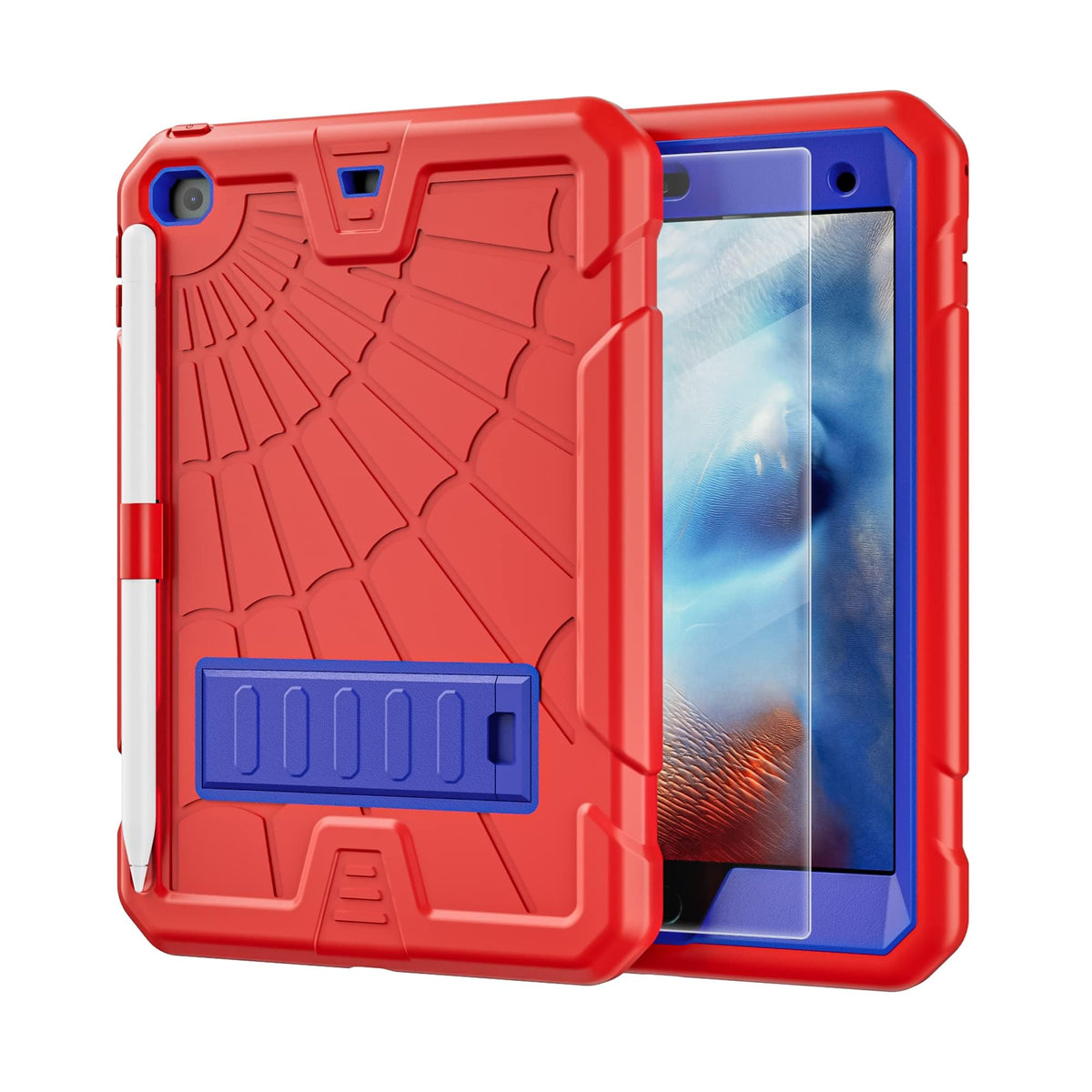 Tsqqst Ipad Mini 4/5 Case For Kids With Glass Screen Protector 2015 2019 | Ipad Mini 5Th 4Th Generation Case With Pencil Holder+