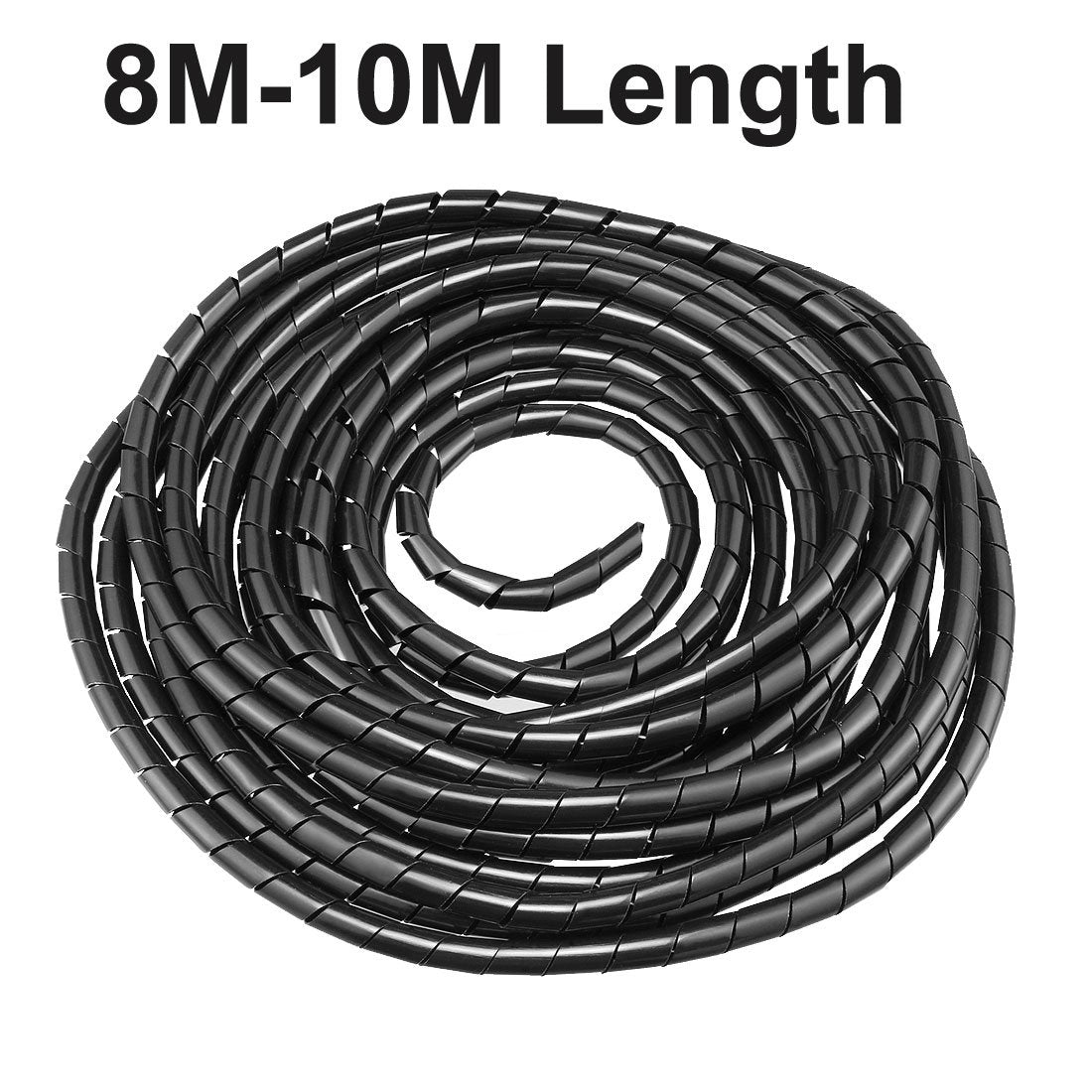 Uxcell Spiral Cable Wrap Wire Cord Wraps 3/8 Inch X 26Ft Black Pe Polyethylene Tubing For Computer Wire