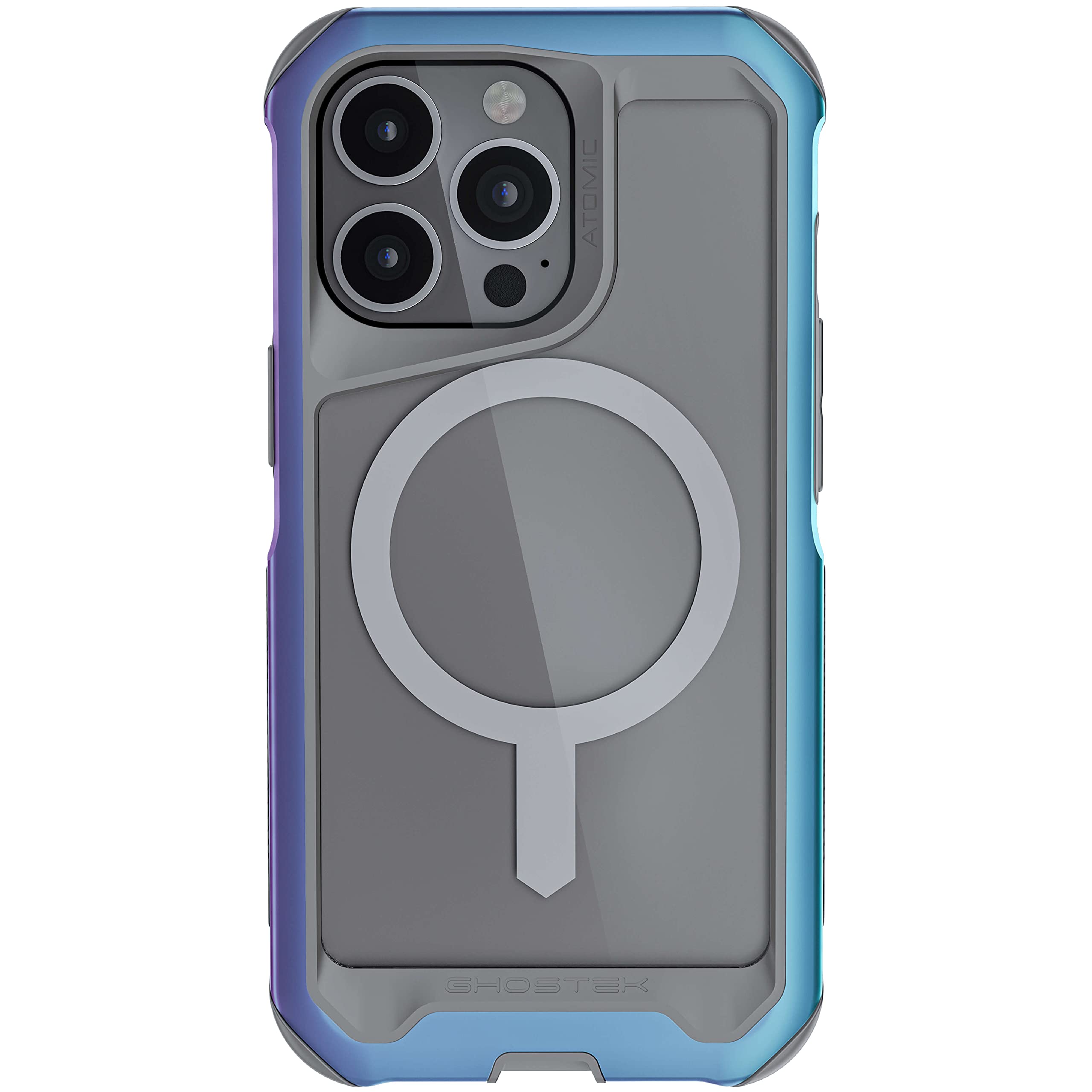Ghostek Atomic Slim Iphone 13 Case With Ring Magsafe Magnet And Iridescent Design Aluminum Metal Bumper Heavy Duty Protection Pr
