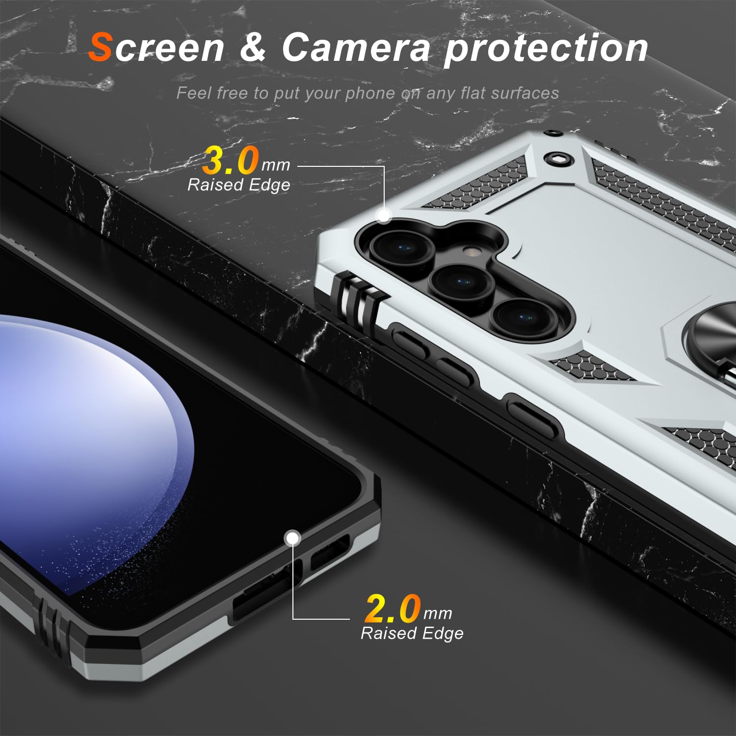 Lumarke For Galaxy S24 Fe Case With Screen Protector,Pass 16Ft. Drop Tested Military Grade Protective Phone Cover With Magnetic