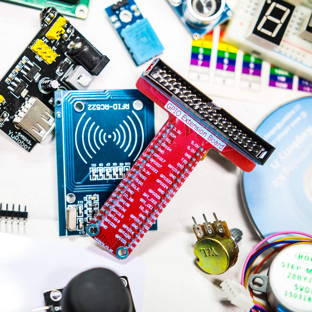 Adeept Rfid Starter Kit For Raspberry Pi 4 3 Model B+ B, Stepper Motor, Adxl345, 40 Pin Gpio Extension Board, Solderless Breadboard, C And Python Code, Beginners Learning Kit With 140 Pages Guidebook