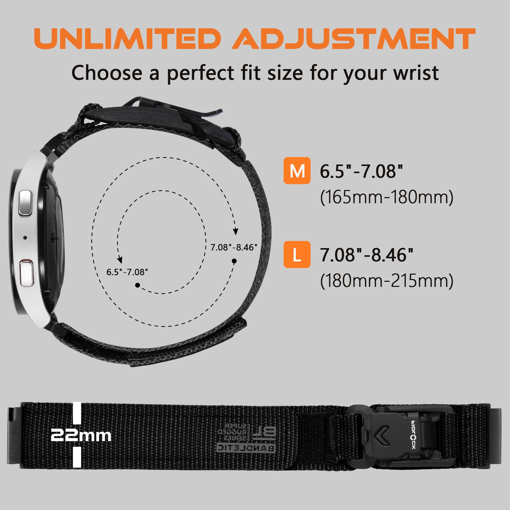 Bandletic 20Mm Band Compatible With Samsung Galaxy Watch 7 6 5 4 Fe 40Mm 44Mm/For Galaxy Watch 6 4 Classic 43Mm 47Mm 42Mm 46Mm/W