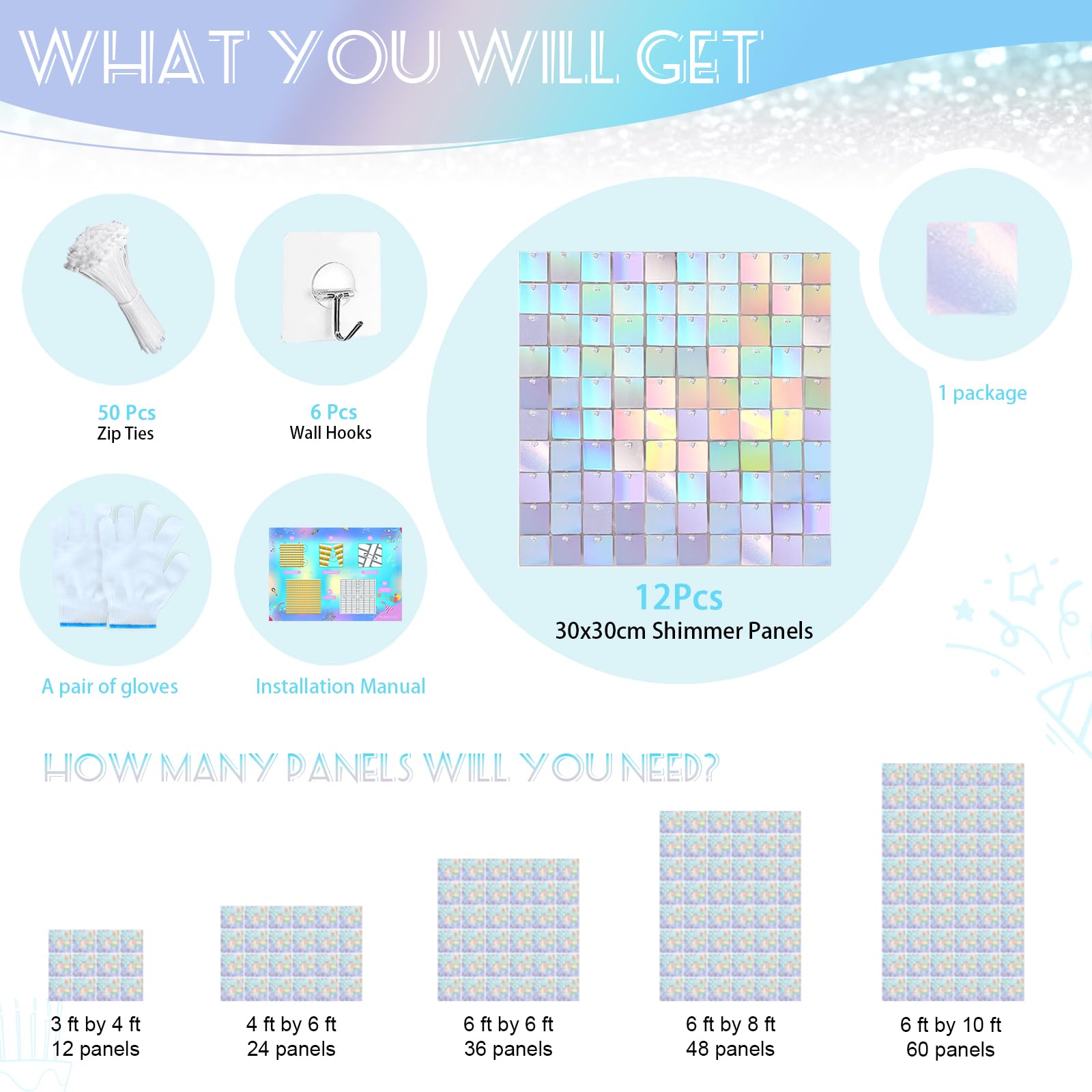 Rainbow Silver Shimmer Wall Backdrop Sparkle Wall Backdrop 3Ftx4Ft Wedding Backdrop For Bridal Shower Birthday Anniversary Decor