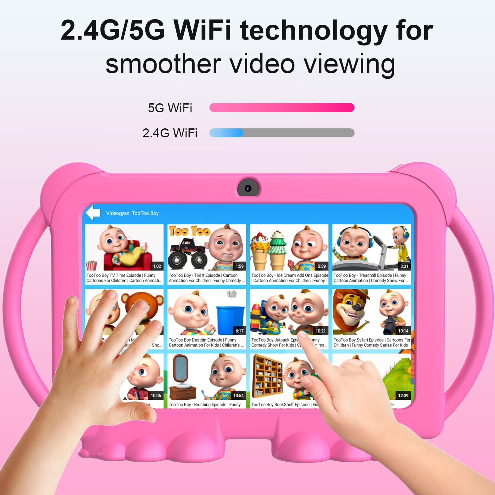 Kids Tablet, 7 Inch Android 12 Tablet For Kids, 4Gb Ram 32Gb Rom 512Gb Expand, Toddler Tablet With Parental Control, Ips Screen,