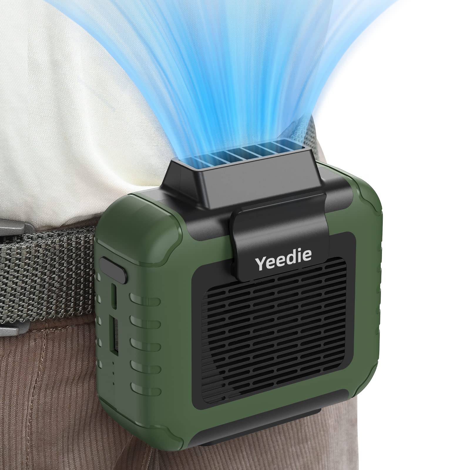 Yeedie 3 In 1 Portable Waist Clip Fan, 6000Mah Personal Rechargeable Neck Fan Up To 16H, Strong Airflow, 3 Speed, Hand Free Batt