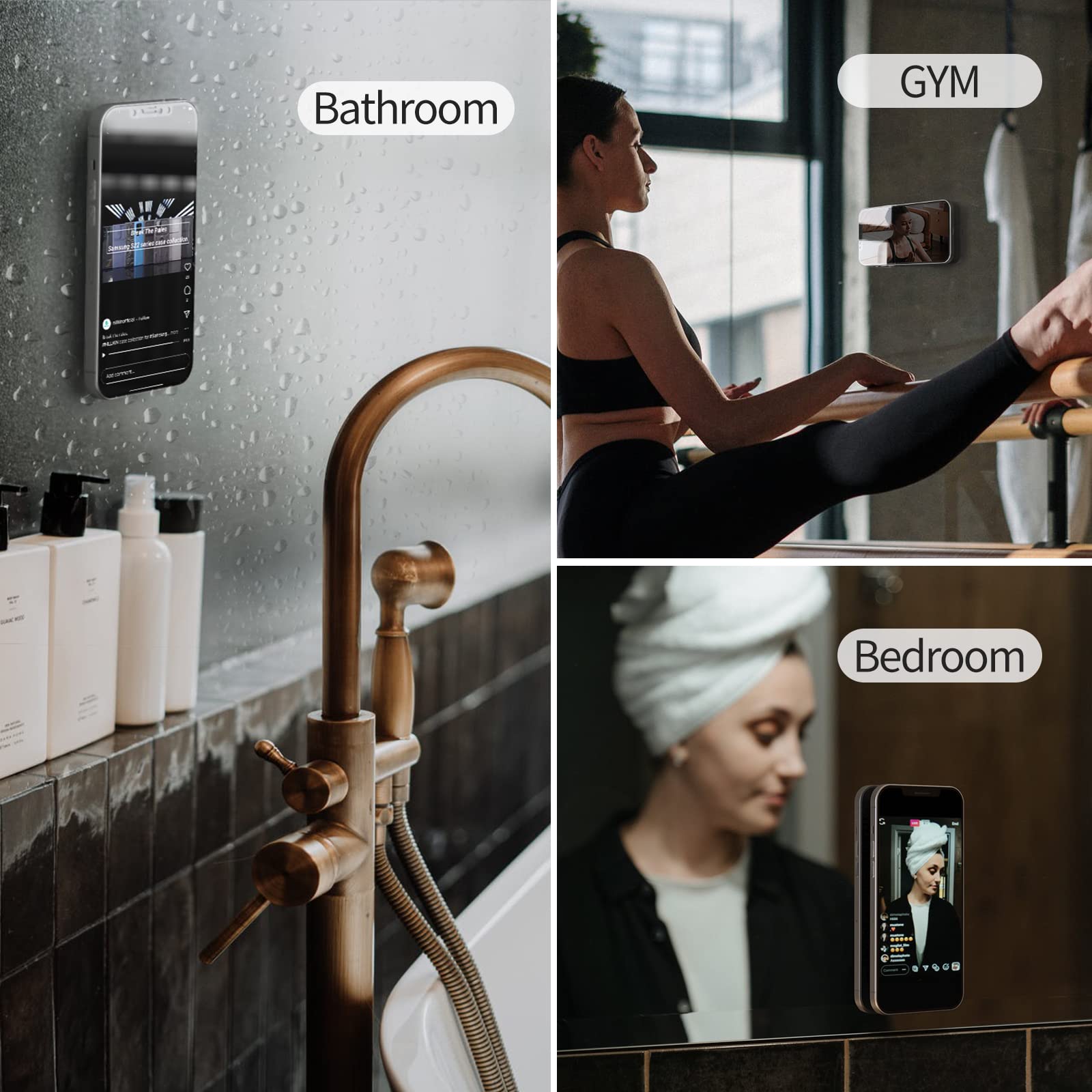 Nillkin Magsafe Wall Mount Magnetic Shower Phone Holder Waterproof, 2 Pack Snaphold Magnetic Sticker For Iphone 16 15 14 13 12 P