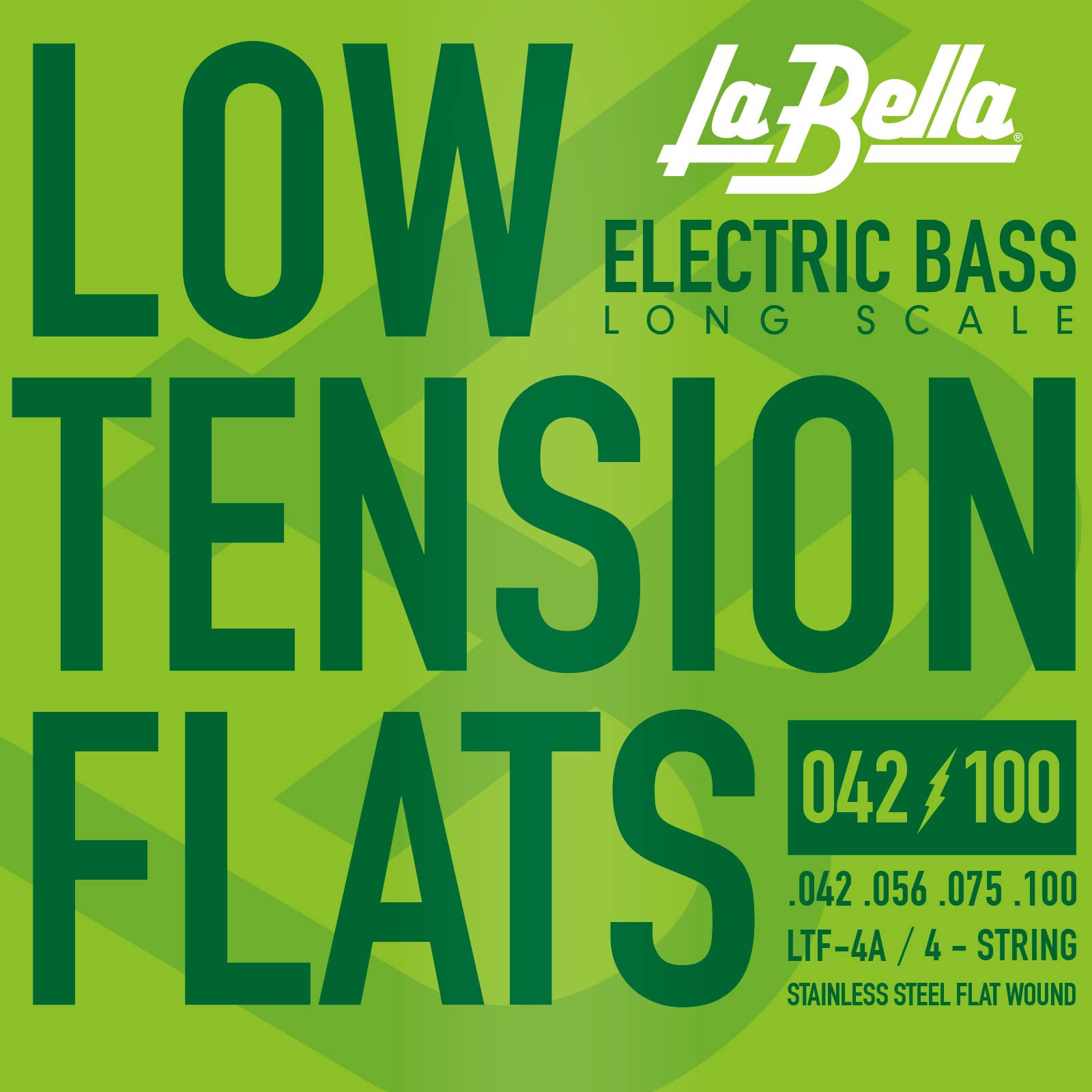 La Bella Ltf 4A Low Tension Flats Long Scale Stainless Steel Flat Wound Bass String