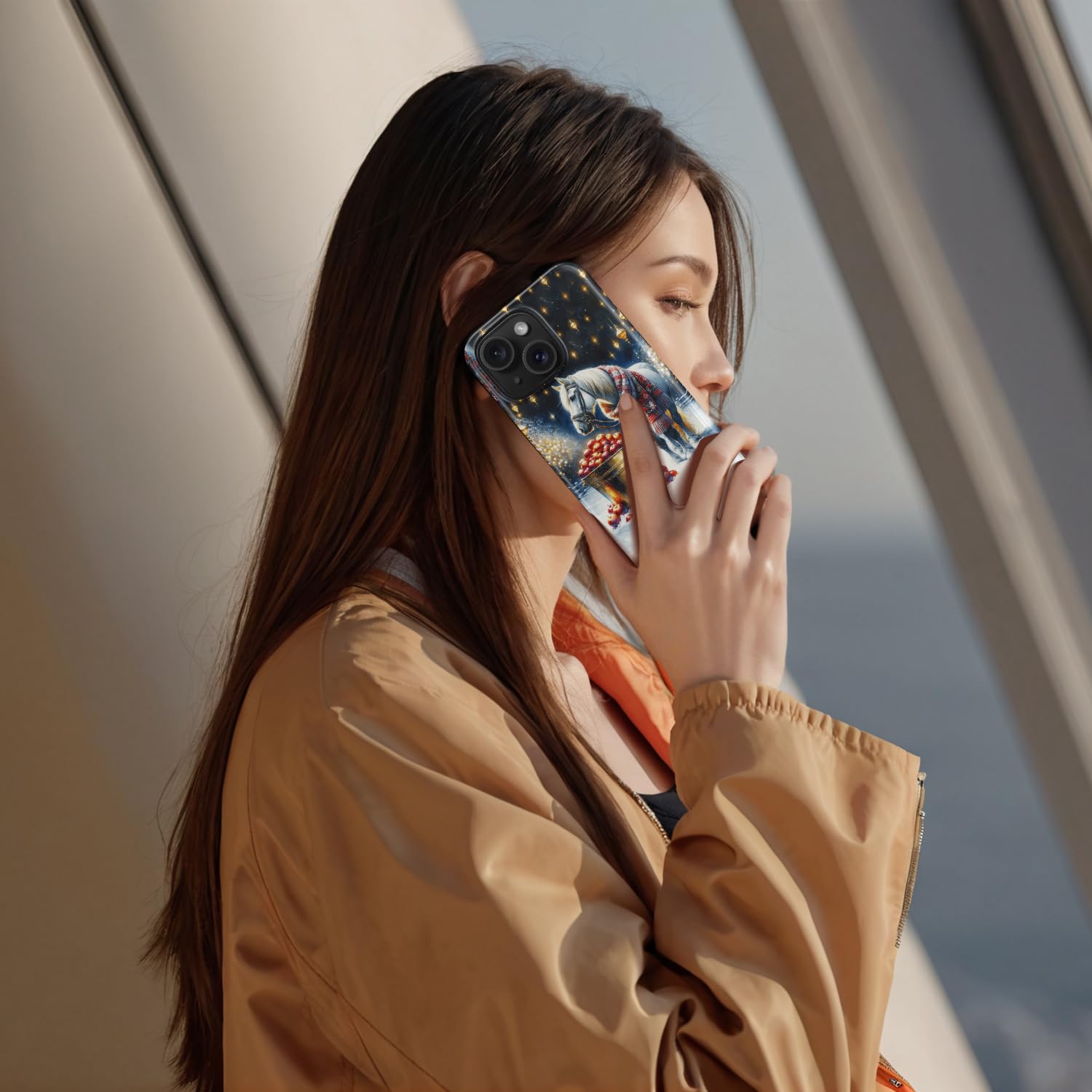 Dorismax Christmas Phone Case For Iphone 13 Mini - Wireless Charging Compatible - Dual-Layer Hard Shell + Silicone Cover - Prote