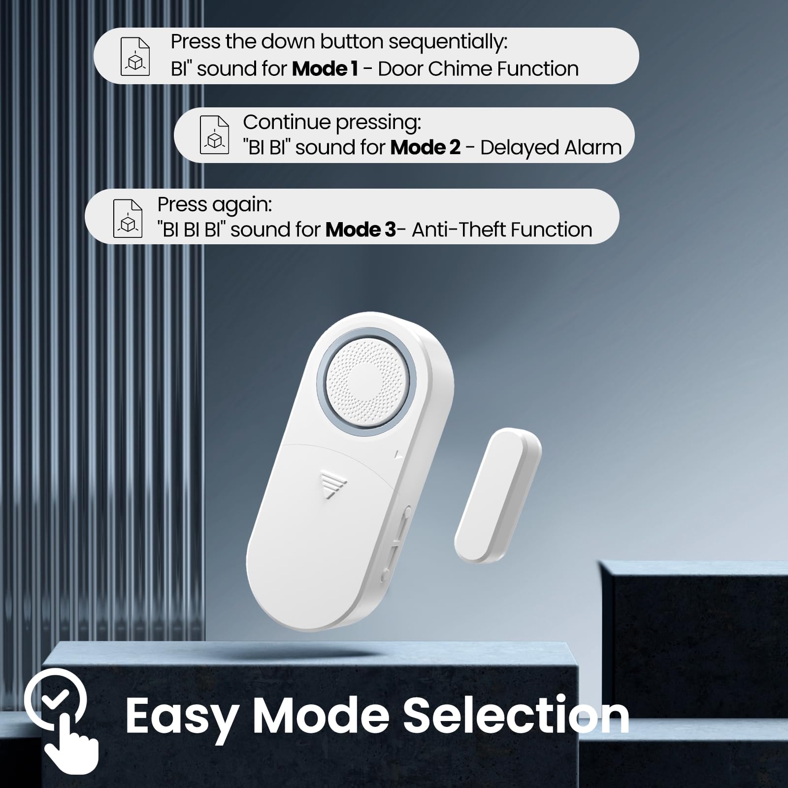 Freezer Door Alarm With Delay When Left Open, Door Chime Window Open Alarm Close Doors Reminder Loud 120 Db For Home, Store, Off