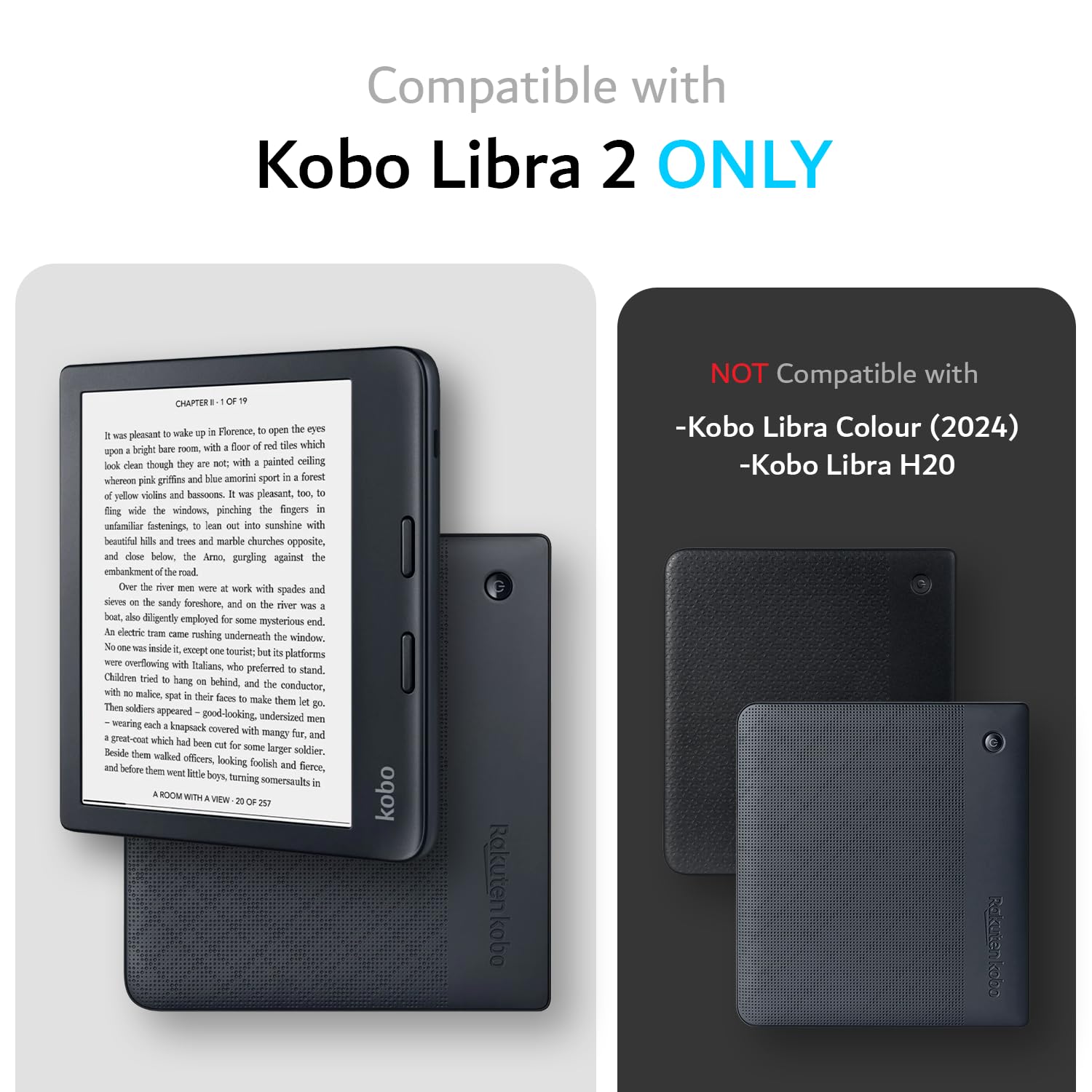 Tudia Skn Designed For Kobo Libra 2 Case 7 Cover - [Not Fit Colour 2024 Version] Shockproof Slim Anti-Yellowing [Reinforced Corn
