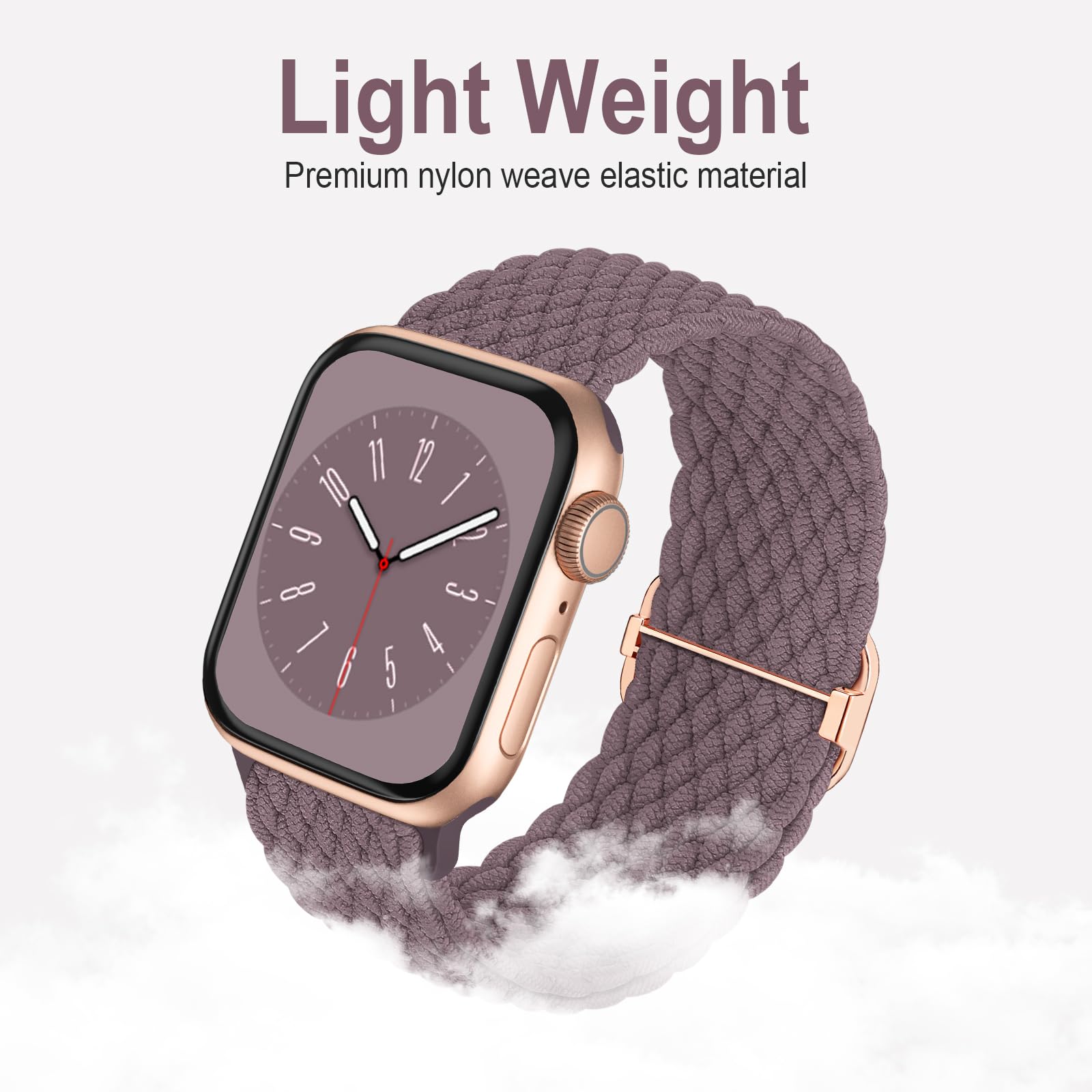 Braided Solo Loop Compatible With Apple Watch Band 42Mm 44Mm 45Mm 49Mm Women Men, Adjustable Stretchy Bands Elastic Sport Wristb