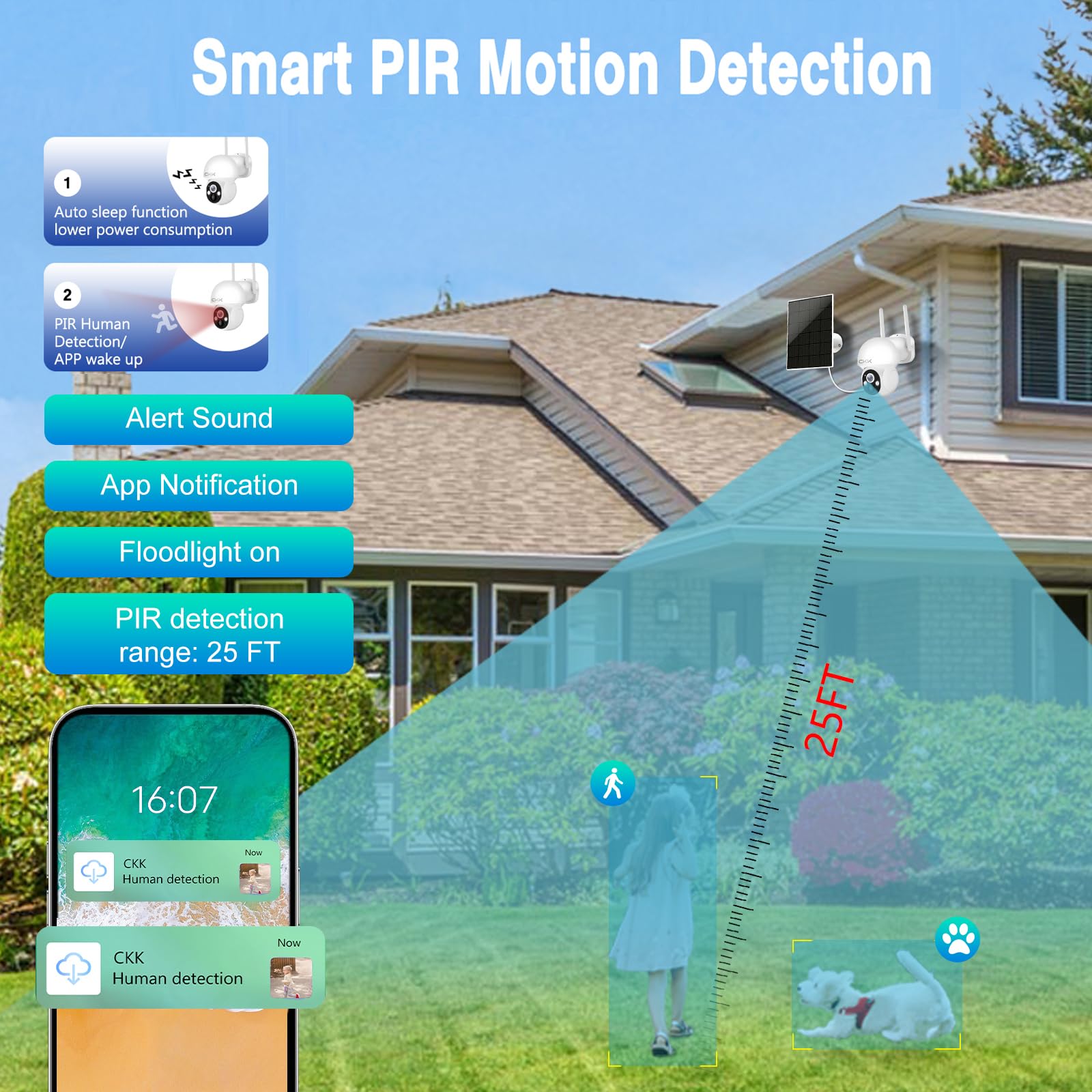 4Mp Solar Camera Security Outdoor, Ptz Wireless Security Cameras, Wire-Free, Pan/Tilt/Zoom, Pir Detection, 2-Way Audio, Ip66 Wat