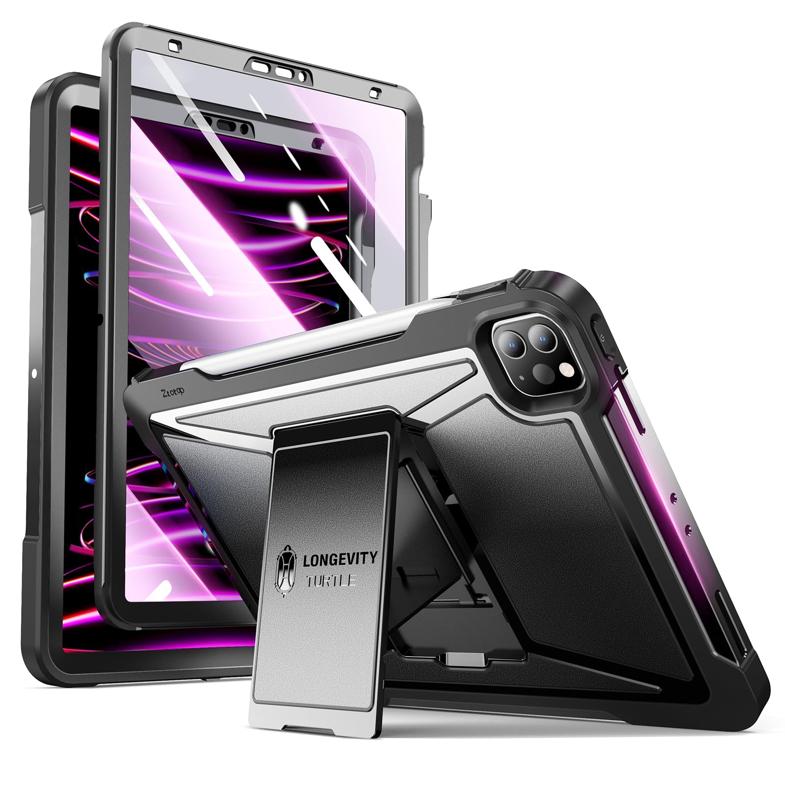 Ztotopcases For Ipad Pro 12.9 Case 6Th/5Th/4Th Generation 2022/2021/2020 Released, Rugged Cover With Built In [Pencil Holder + S