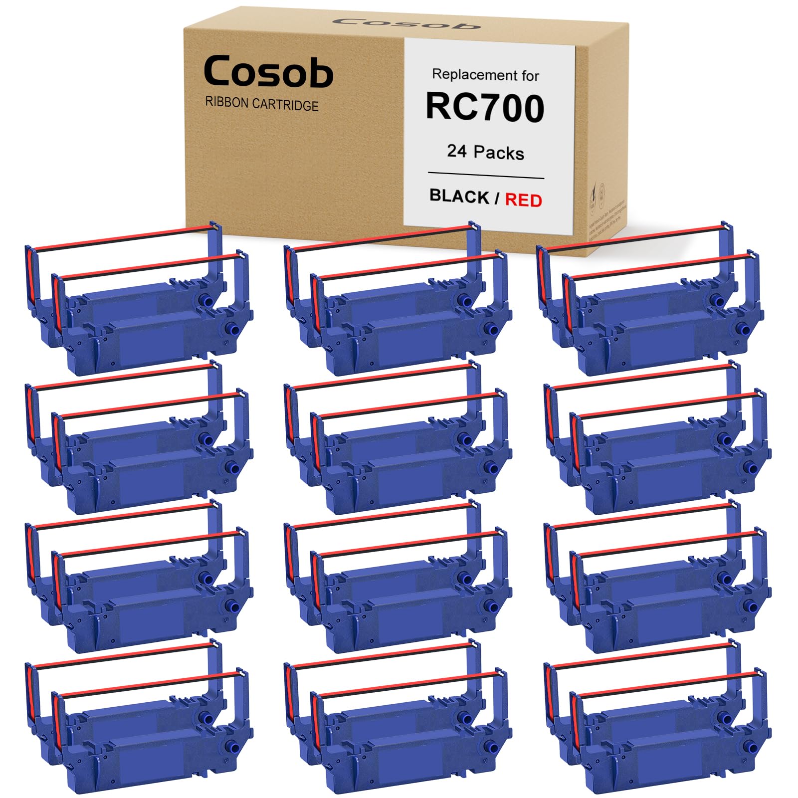 Cosob 24 Pack Compatible Ribbon Replacement For Star Printer Ribbon Sp700 Sp 700 Rc700 Rc 700 Use With Sp700Br Rc700Br Sp712 Sp7