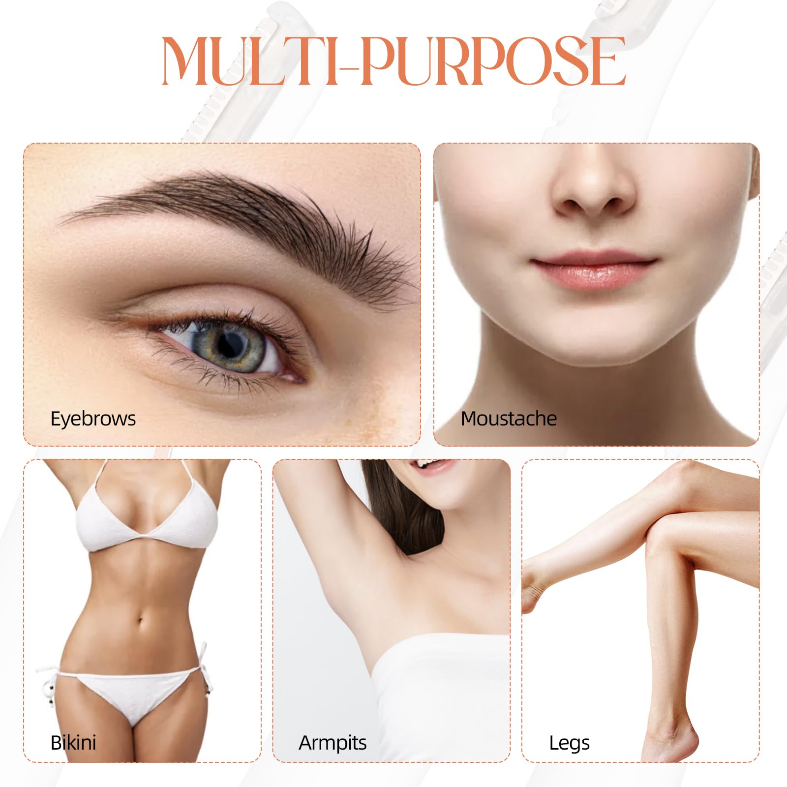 12 Pack Replacement Heads Compatible With Finishing Touch Flawless Dermaplane Glo Lighted Facial Exfoliator Protection Net Stain